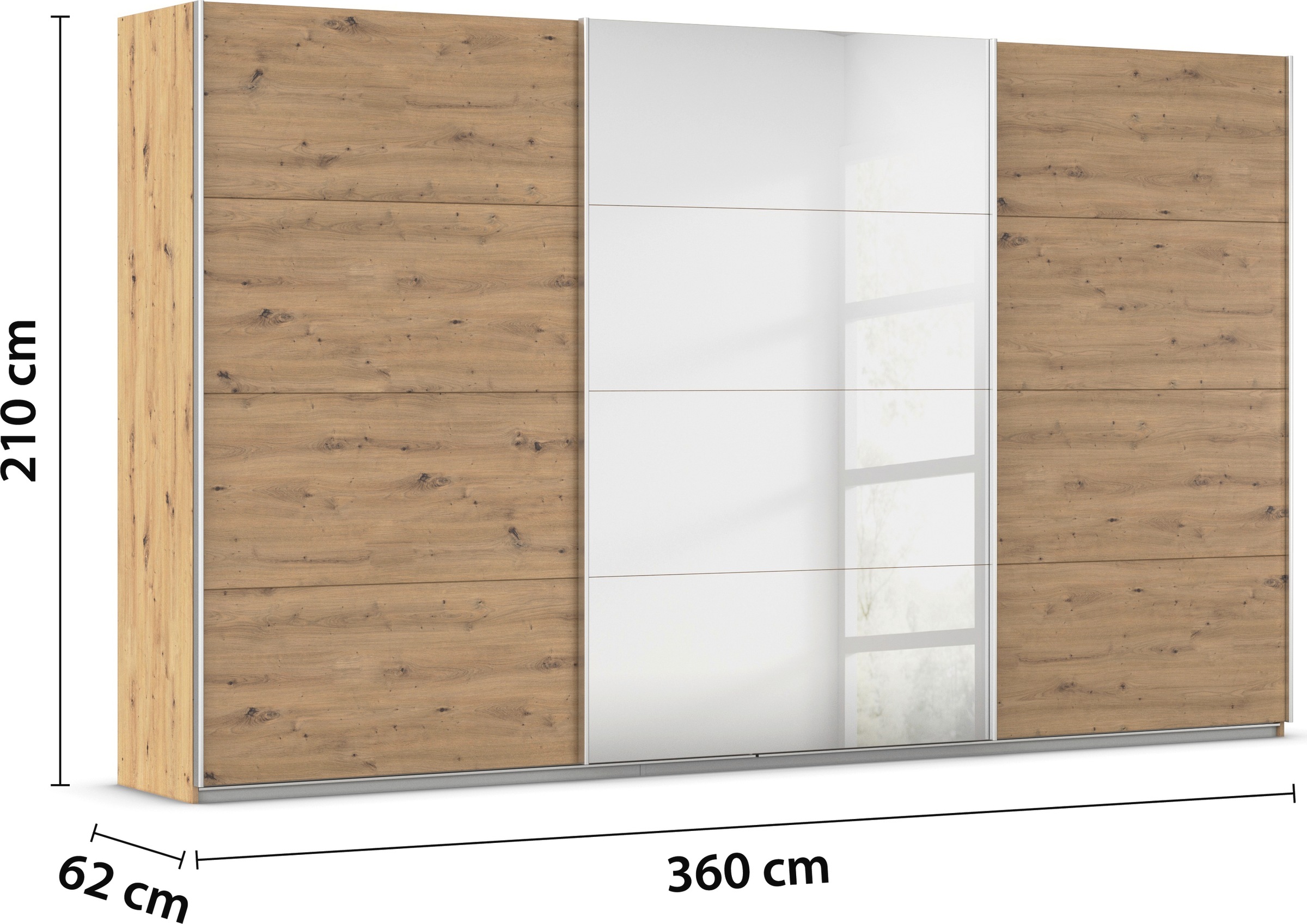 rauch Schwebetürenschrank »Kleiderschrank Schrank Garderobe AGORDO«, Top Innenausstattung, in 4 Breiten und 2 Höhen MADE IN GERMANY