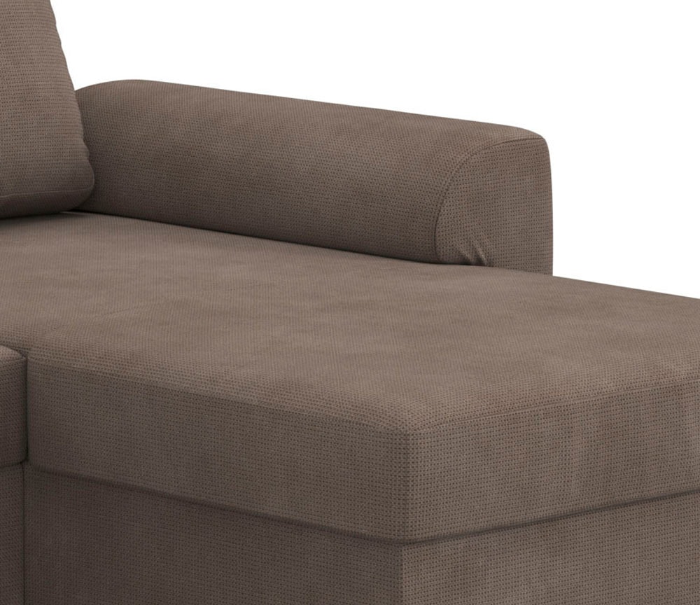 COTTA Ecksofa »Drift L-Form Recamiere, Breite 253 cm« optional auch mit Schlaffunktion, Wellenunterfederung