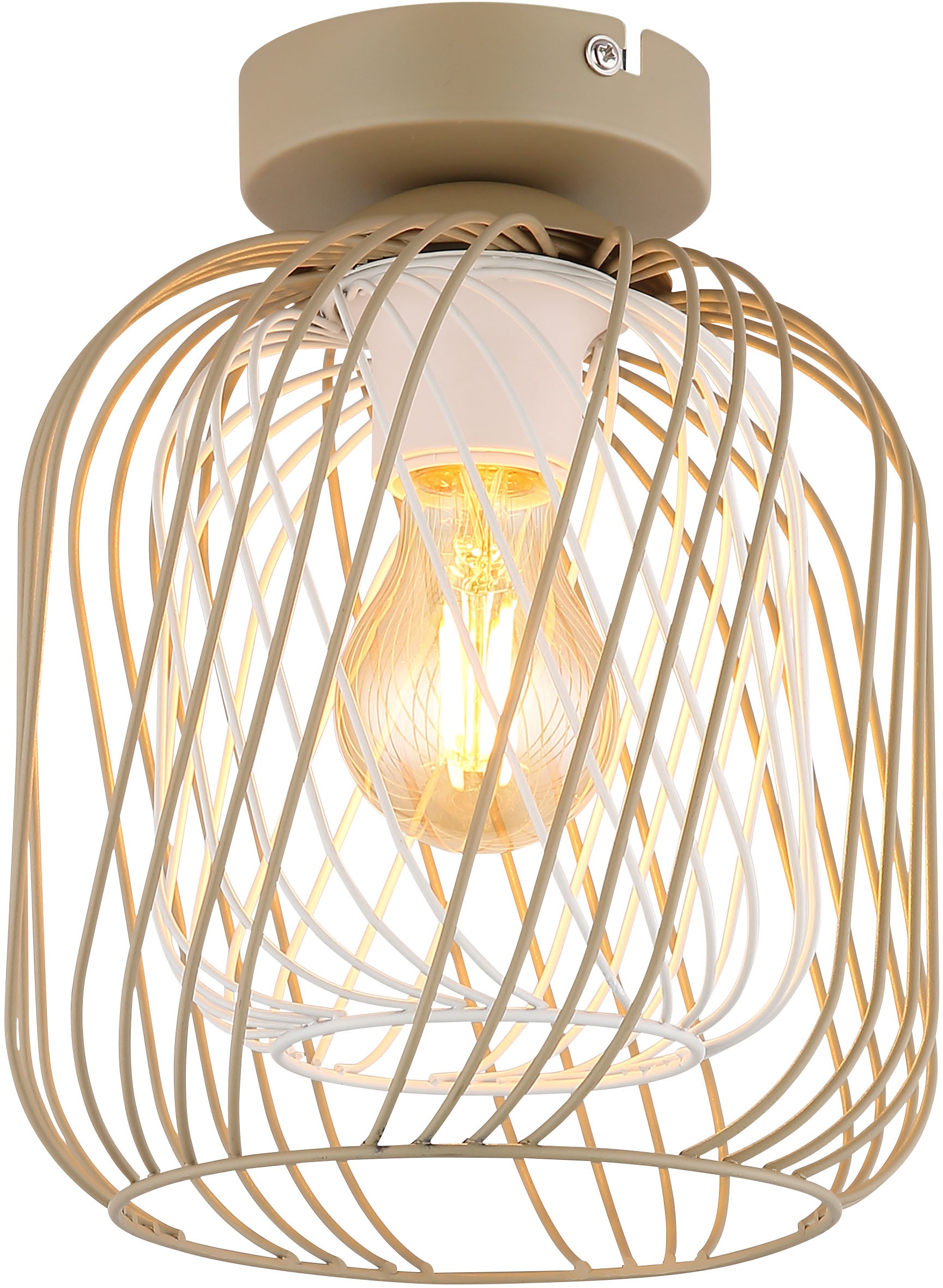 GLOBO LIGHTING Deckenleuchte »DICHTI« E27 1 Stk. Deckenlampe/sandfarben/Met günstig online kaufen