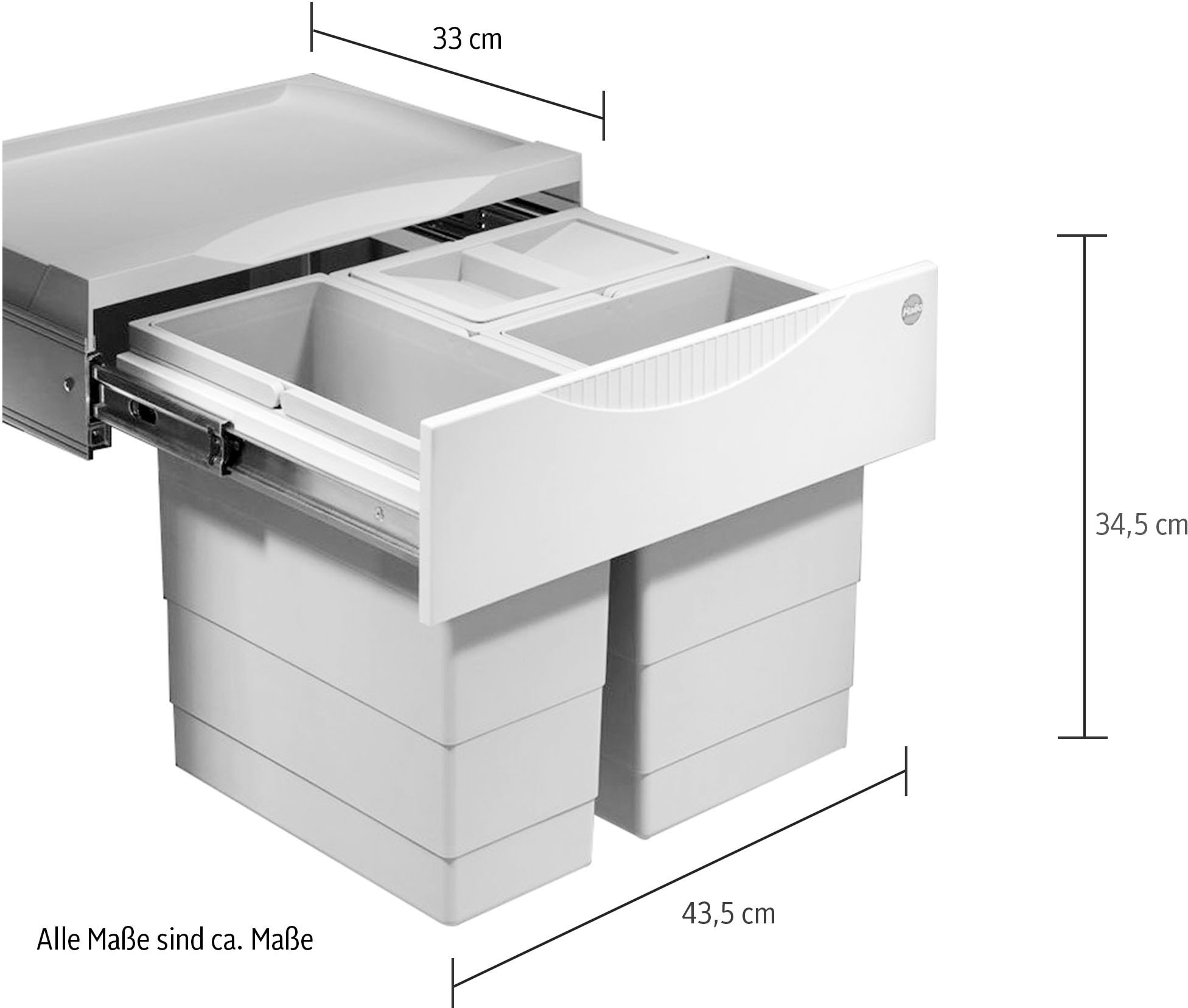 nobilia® Mülleimer, 3 Behälter