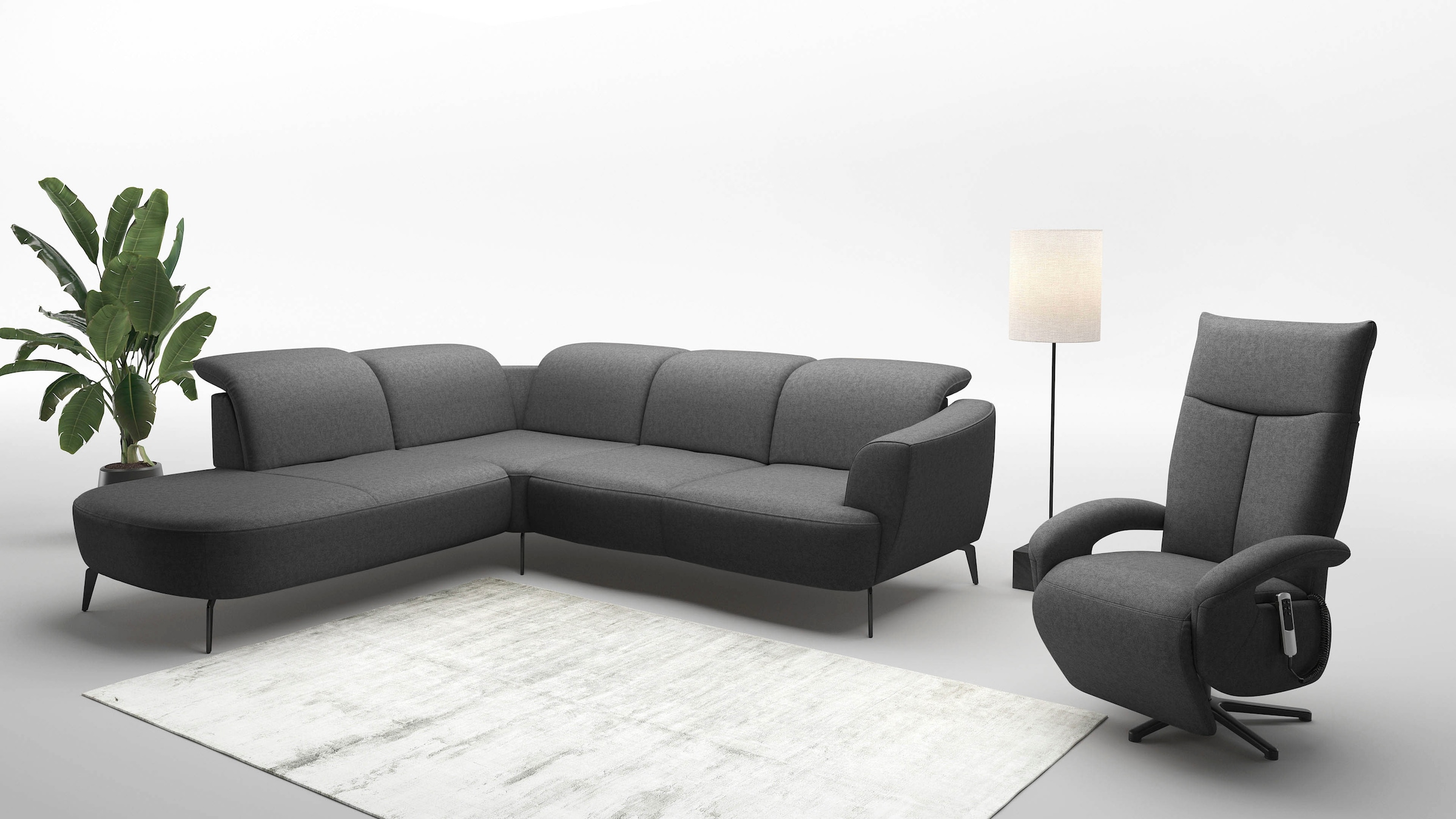 sit&more Ecksofa »Zoe«, ink.Sitztiefenverstellung, wahlweise mit Kopfteilverstellung