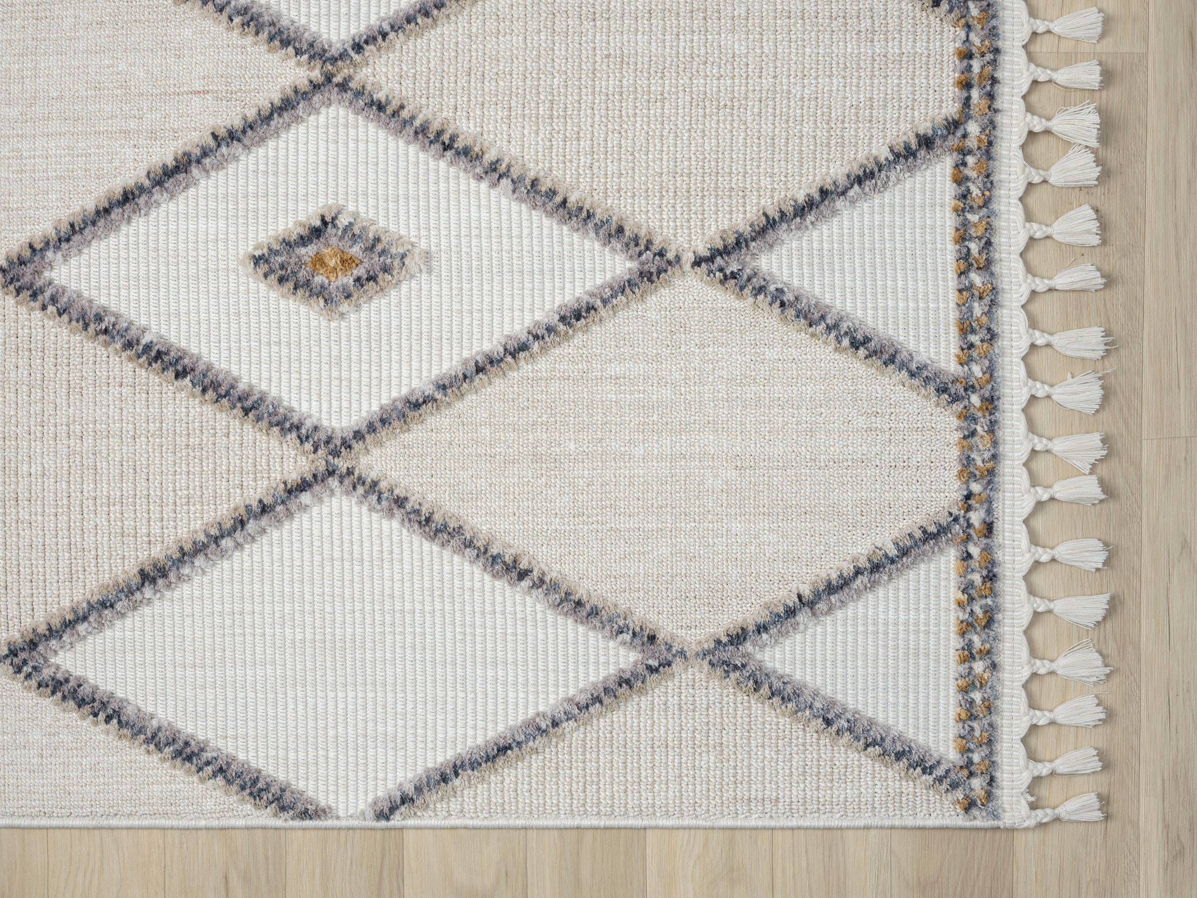 Myflair Möbel & Accessoires Teppich »Luana 2 Lagerräumung«, rechteckig, 10 mm Höhe, Kurzflor, Sisal Optik, mit Fransen, besonders weich durch Microfaser