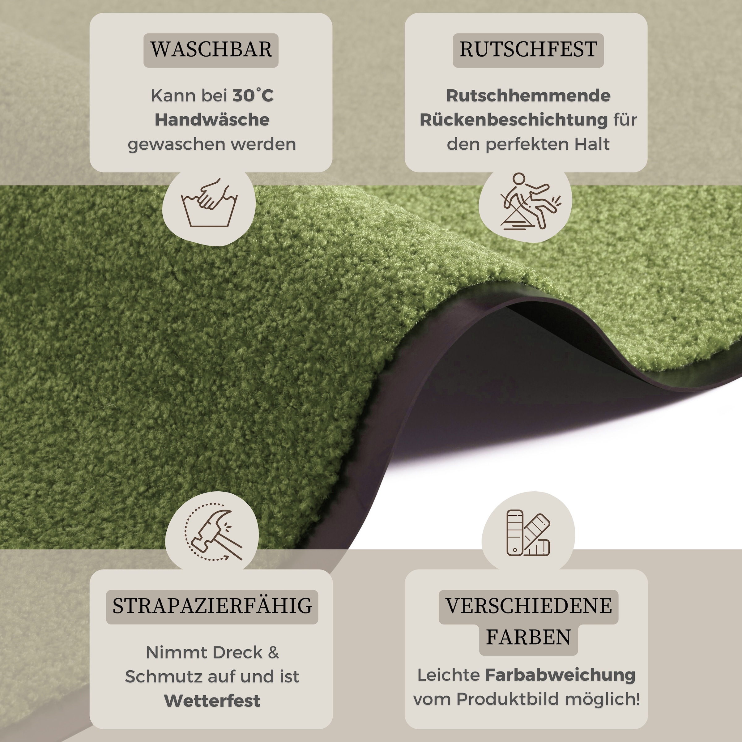 my home Fußmatte »Clean & Walk« rechteckig 7 mm Höhe Schmutzfangmatte, Türmatte, In- und Outdoor, Teppich, Läufer, waschbar