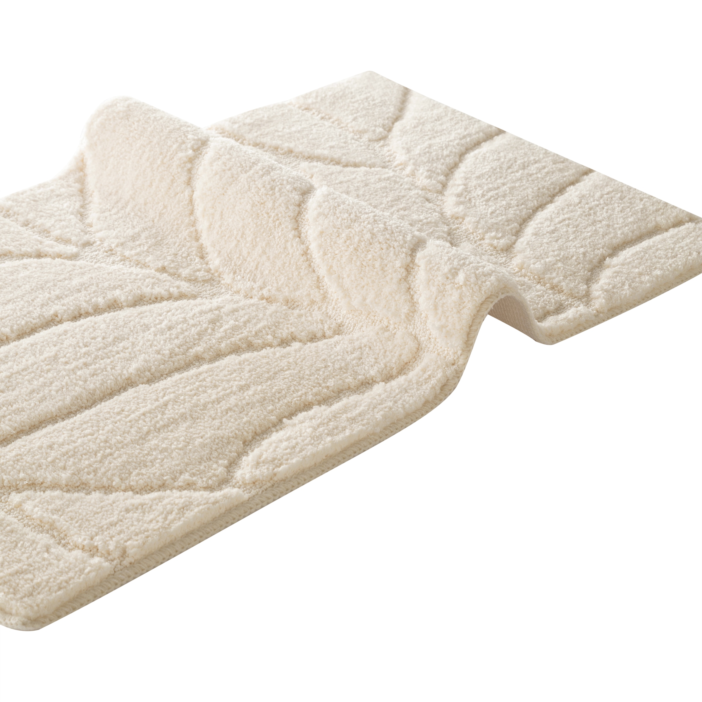 my home Badematte »Epense, Badvorleger, Badezimmer Teppich, Duschvorleger«, fußbodenheizungsgeeignet-schnell trocknend, Badteppich, Uni Farben, Blätter, Hoch-Tief Effekt