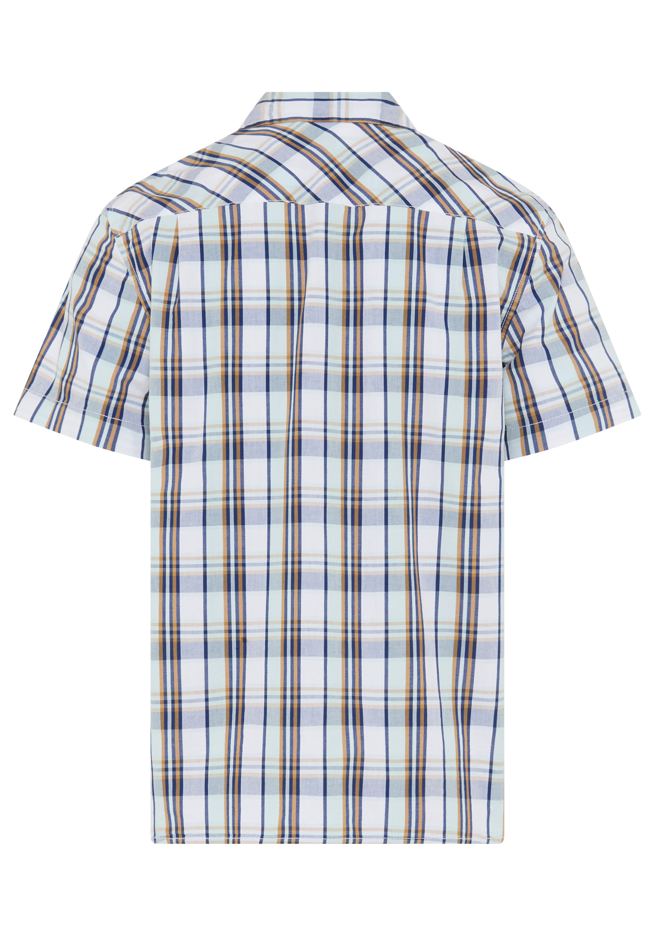 Man's World Karohemd Kurzarm, für Casualmode, Basic, Frühling und Sommer, aus Baumwolle