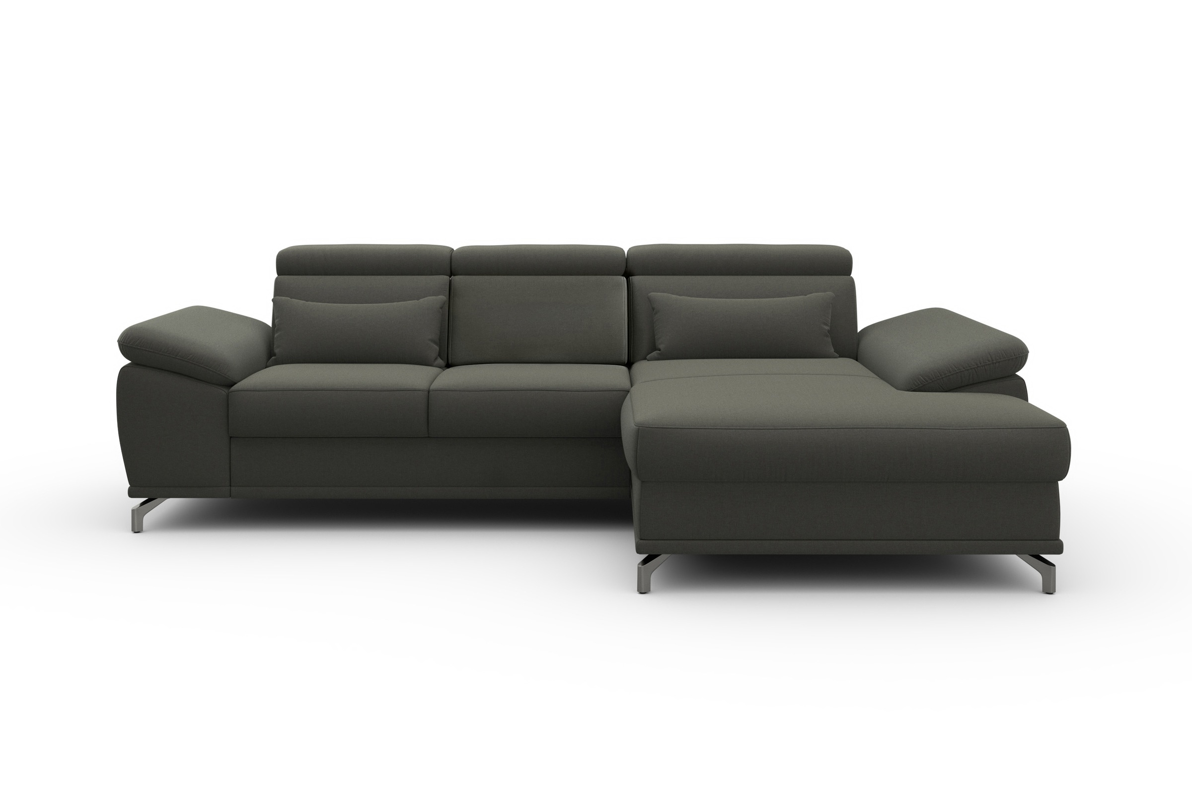 sit&more Ecksofa »Cabrio L-Form, mit Sitztiefenverstellung, Arm- und Kopfteilverstellung«, 2 Nierenkissen, Federkern, optional Bettfunktion und Stauraum