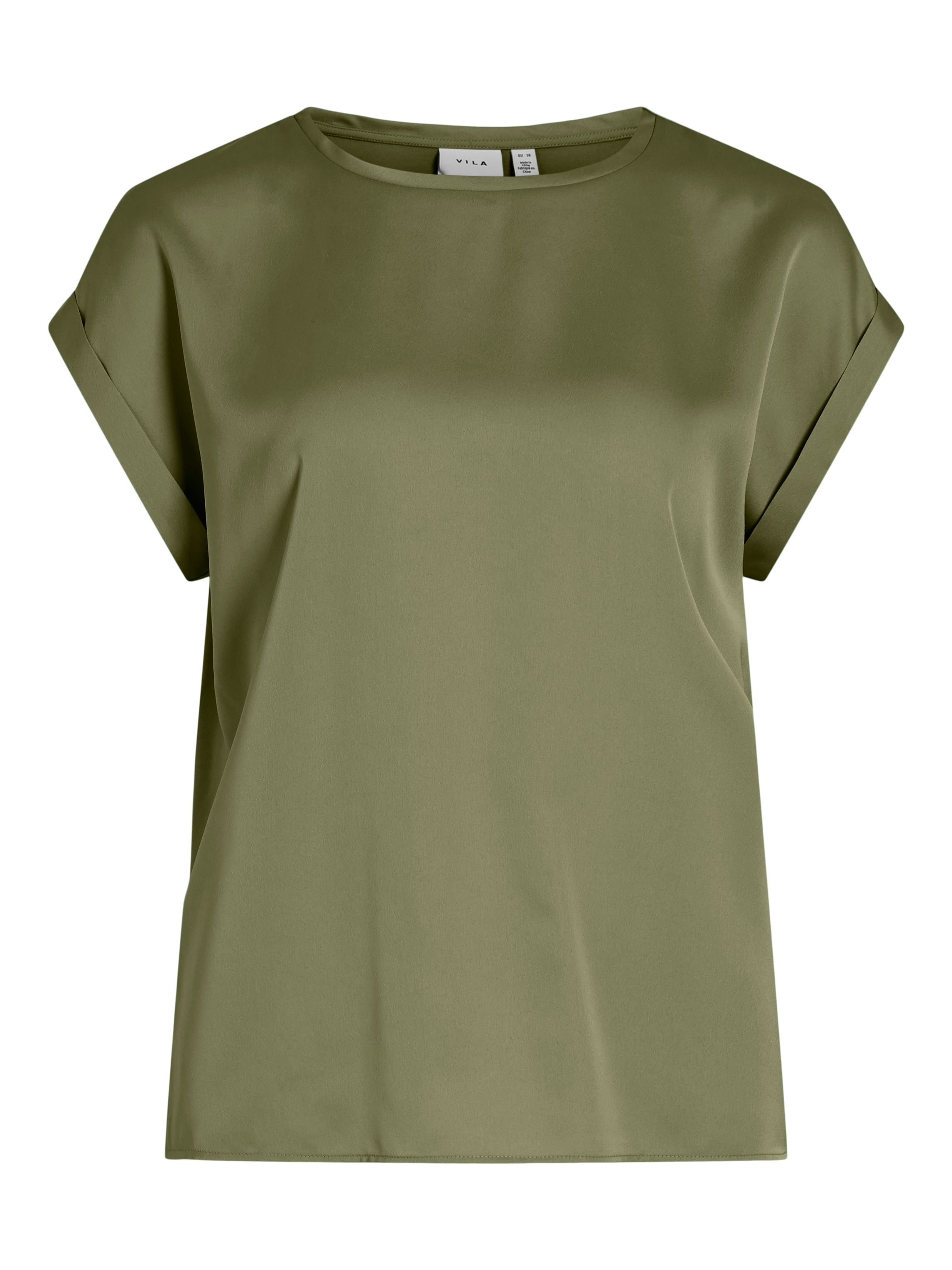 Vila Kurzarmshirt »VIELLETTE S/S SATIN TOP - NOOS«, Satin Optik