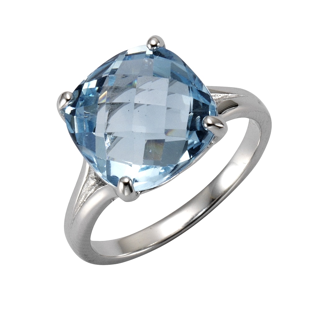 Zeeme Fingerring »925/- Sterling Silber rhodiniert Blautopas«, Ring