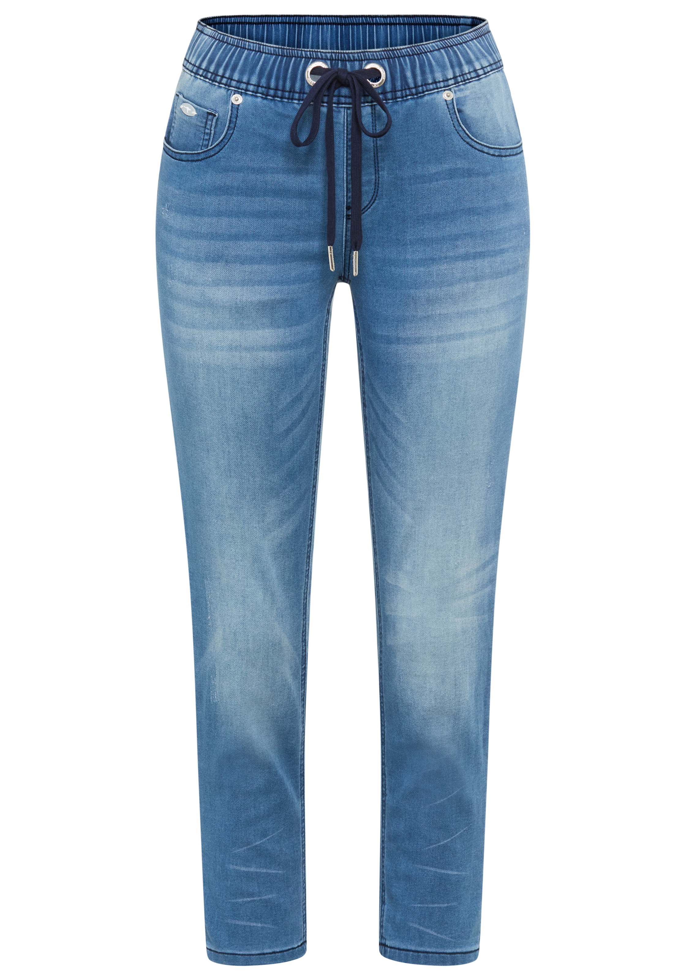 KangaROOS Jogg Pants »7/8 JOGG-DENIM« weites Bein,  mit Used-Waschung,  hohe Leibhöhe,  7/8-Länge