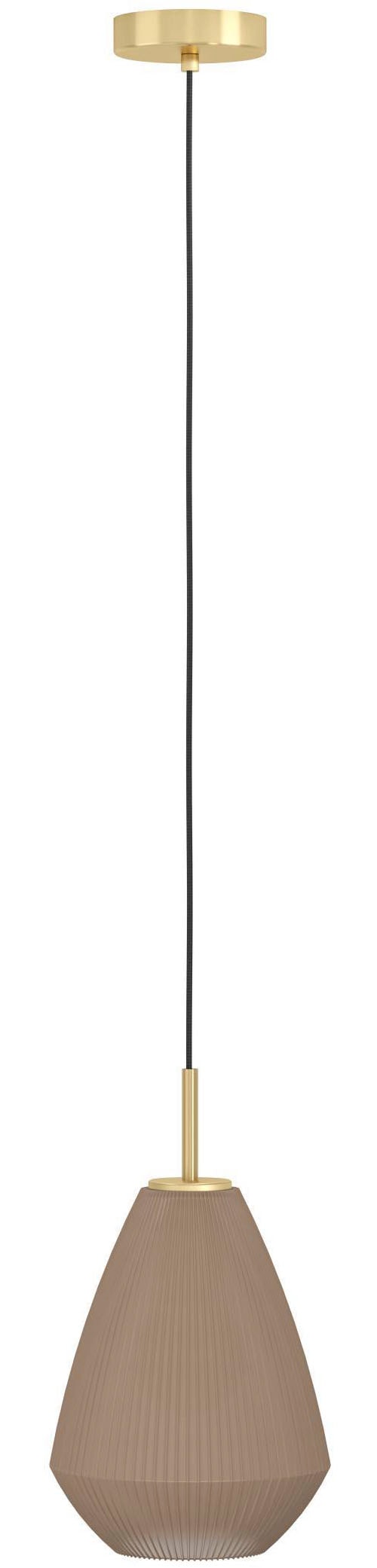 EGLO Hängeleuchte »Caprarola Hängelampe, E27, Esstischlampe, Wohnzimmerlampe, Lampe« E27 1 Stk. aus satiniertem Glas und Metall in Messing, Hängeleuchte, E27, Ø 20 cm