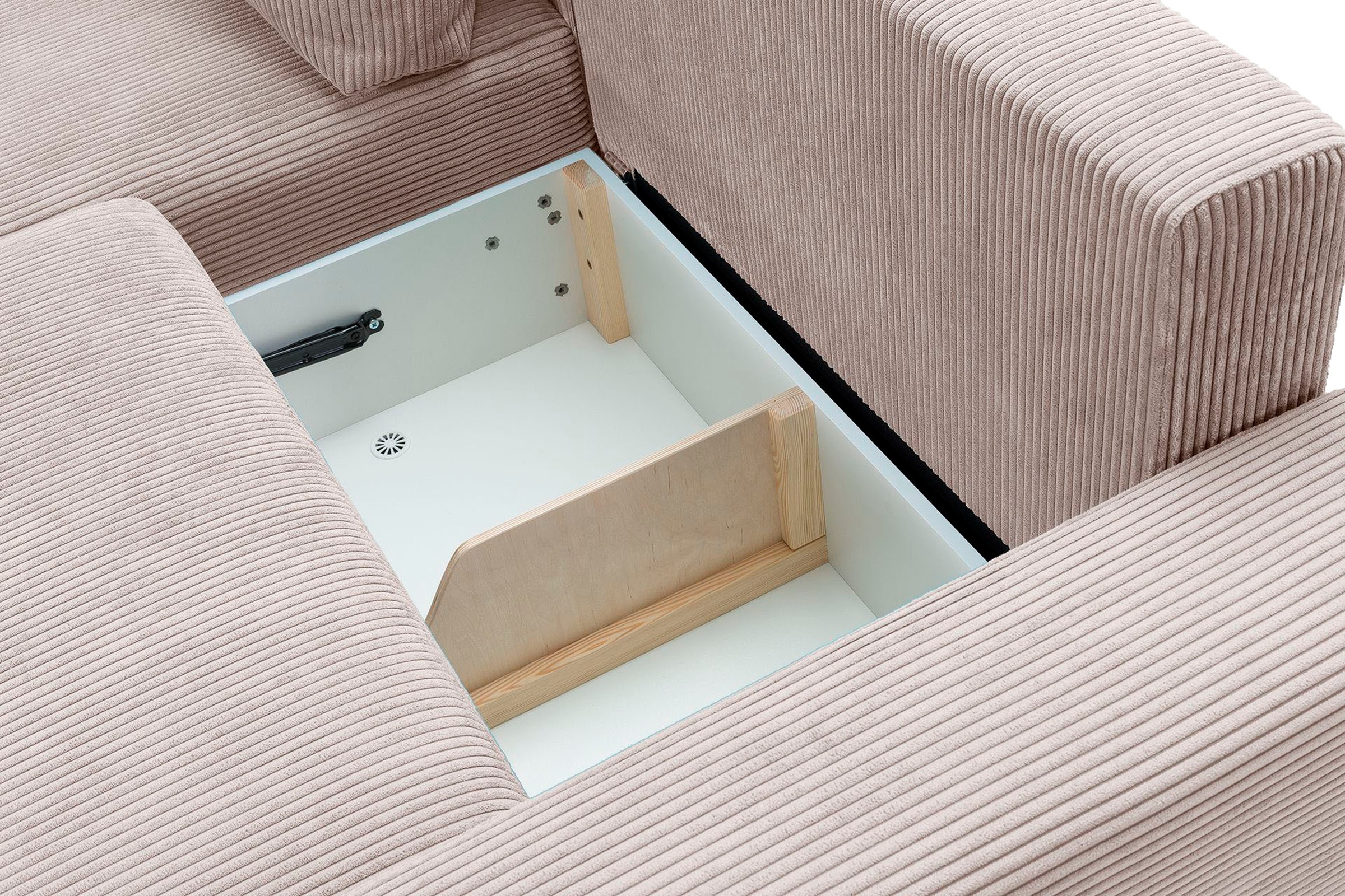 exxpo - sofa fashion Ecksofa »Orinoko, aktuelles Design und hoher Sitzkomfort, L-Form«, inkl. Bettfunktion und Bettkasten, schöne Farben im angesagten Cord