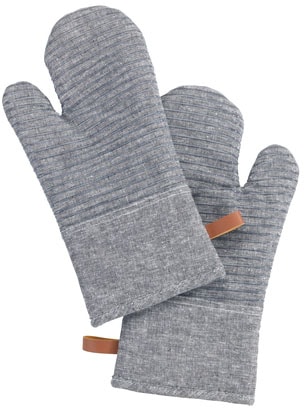 WENKO Topfhandschuhe »Ada Stripes«, (Set, 2 tlg.), mit Baumwollinnenseite, 1 Paar, grau