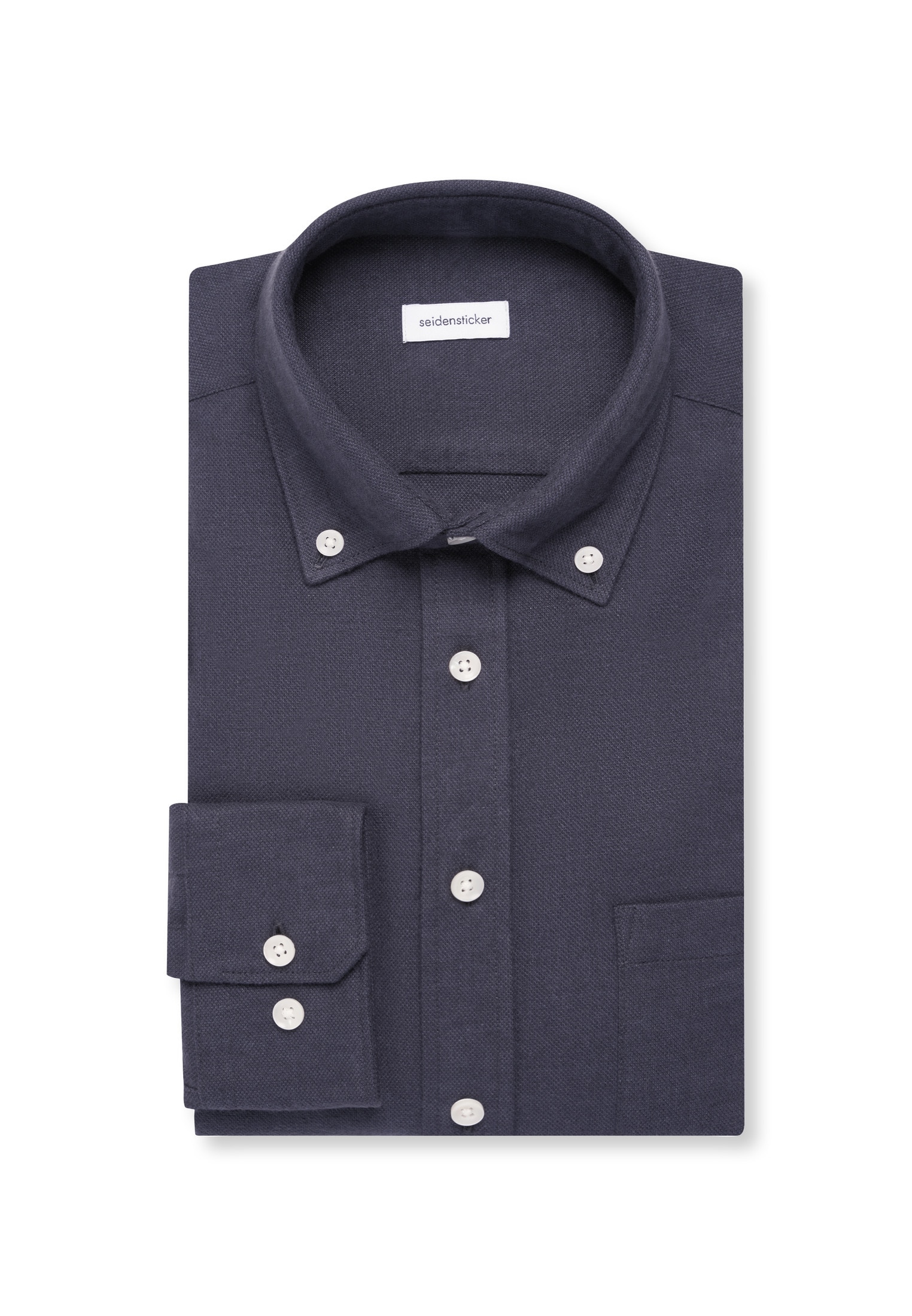 seidensticker Flanellhemd Regular 1/1 Button-Down-Kragen Uni