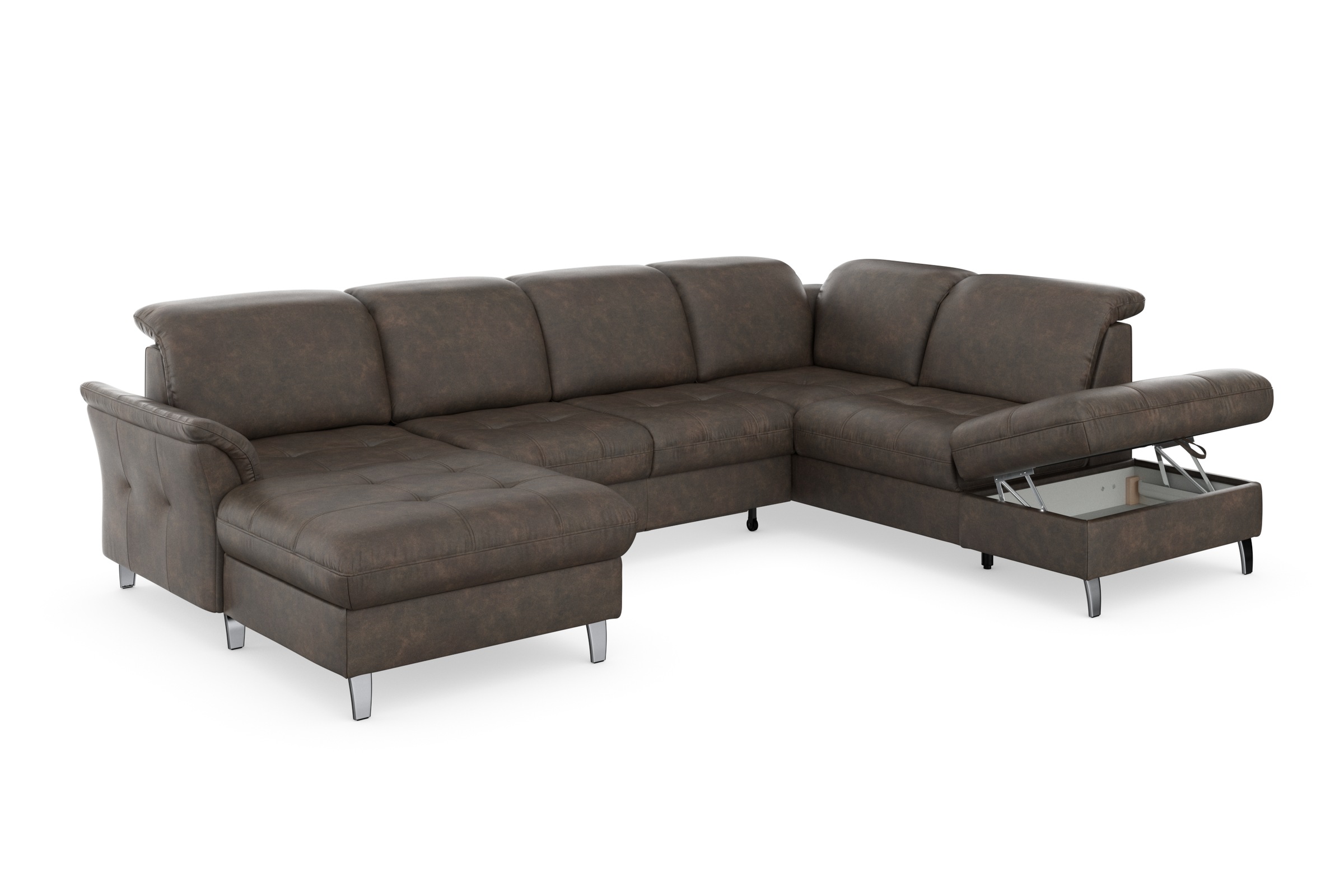 sit&more Wohnlandschaft »Maggiore U-Form«, wahlweise mit Kopfteilverstellung, Bettfunktion und Stauraum