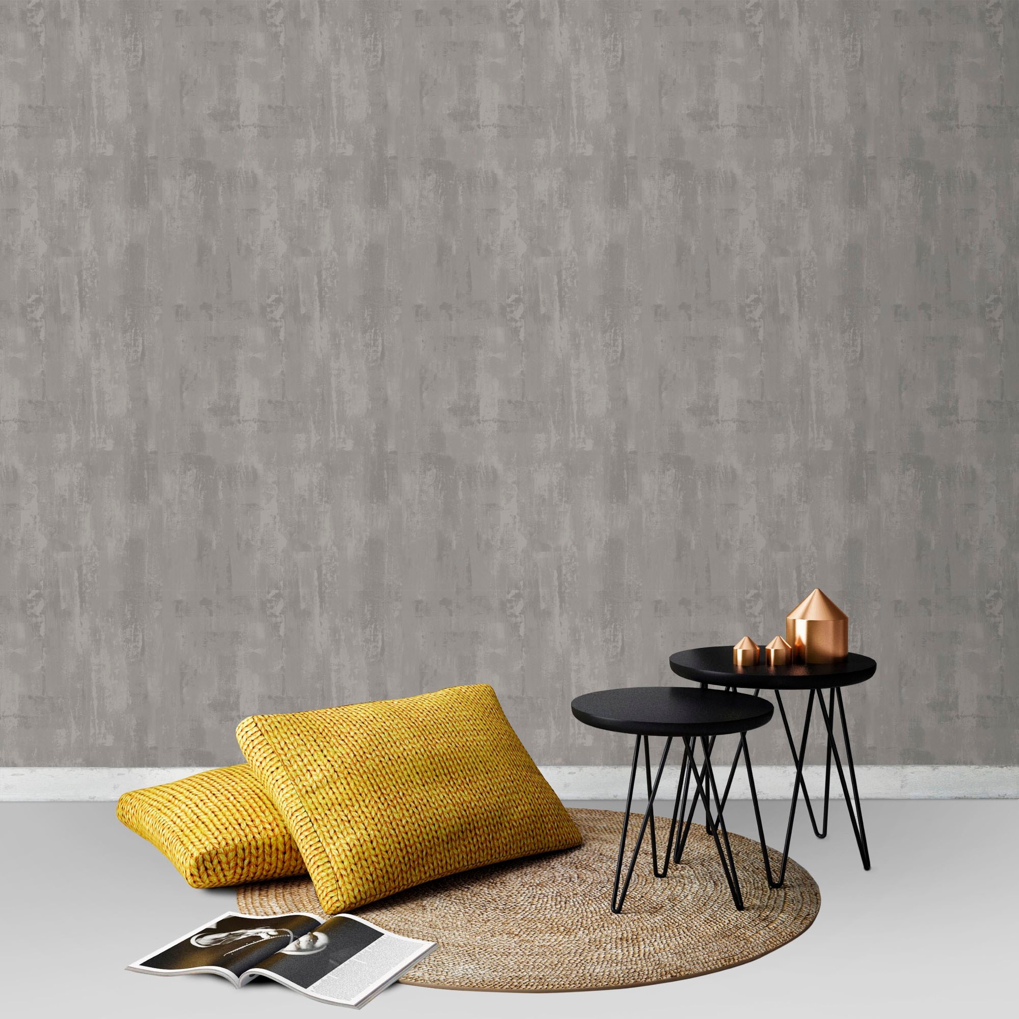 Superfresco Easy Vliestapete »Bellagio« uni geprägt Grau - 10m x 52cm