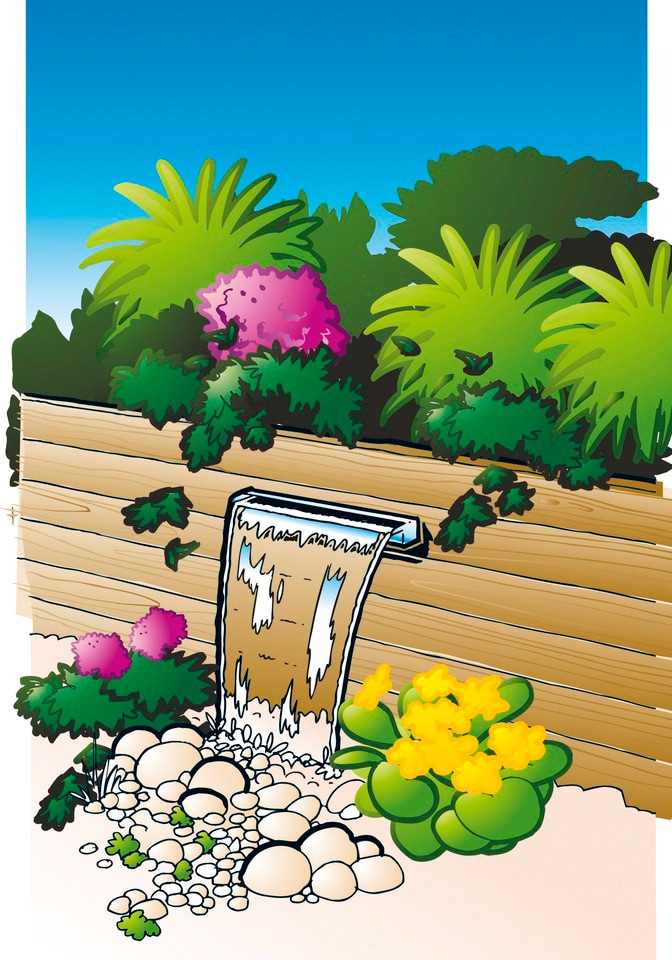 Ubbink Wasserfall »Niagara 60 LED«, (Set, mit 35 LEDs; Pumpe 3900 l/h, Schlauch; Becken 65 l)
