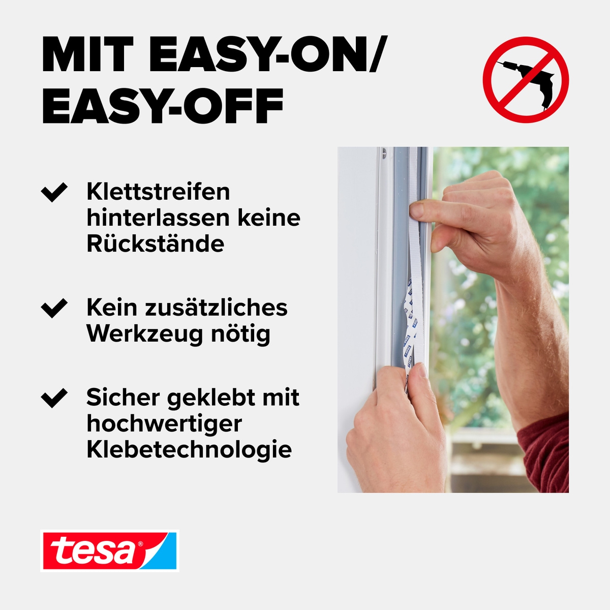 tesa Insektenschutz-Fensterrahmen »Insect Stop Comfort Fliegengitter für Fenster - 1.3 m x 1.5 m«, Insektenschutzgitter - ohne Bohren - zuschneidbar