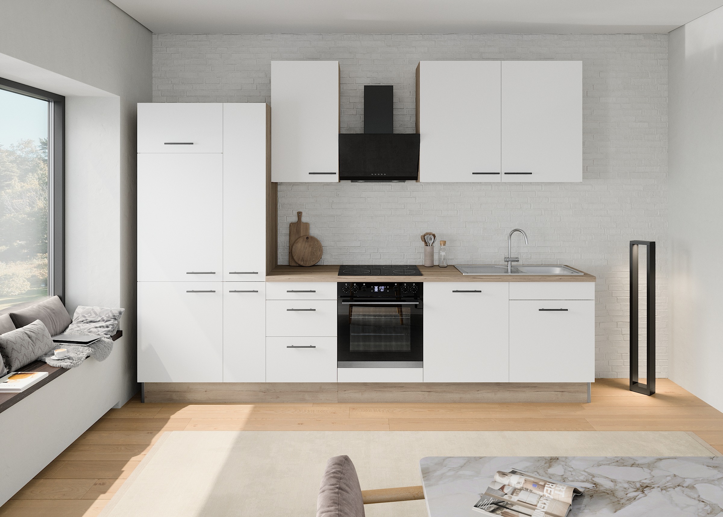OPTIFIT Küchenzeile »Fiona«, Breite 320 cm, mit Hanseatic-E-Geräten,in Premium oder Basic