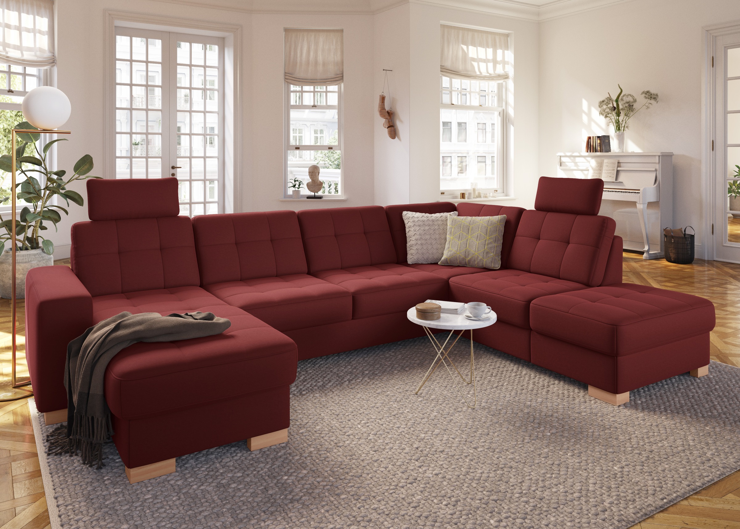 sit&more Wohnlandschaft »Quincy U-Form«, wahlweise mit Bettfunktion und Bettkasten