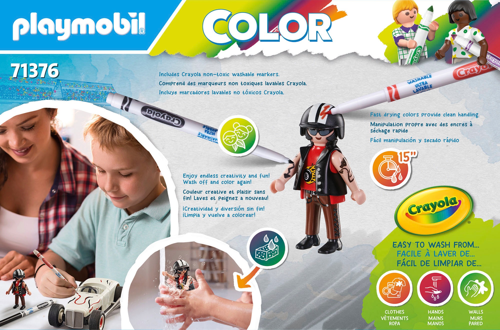 Playmobil® Konstruktions-Spielset »Rennauto (71376), Color«, (20 St.), zum individuellem Gestalten