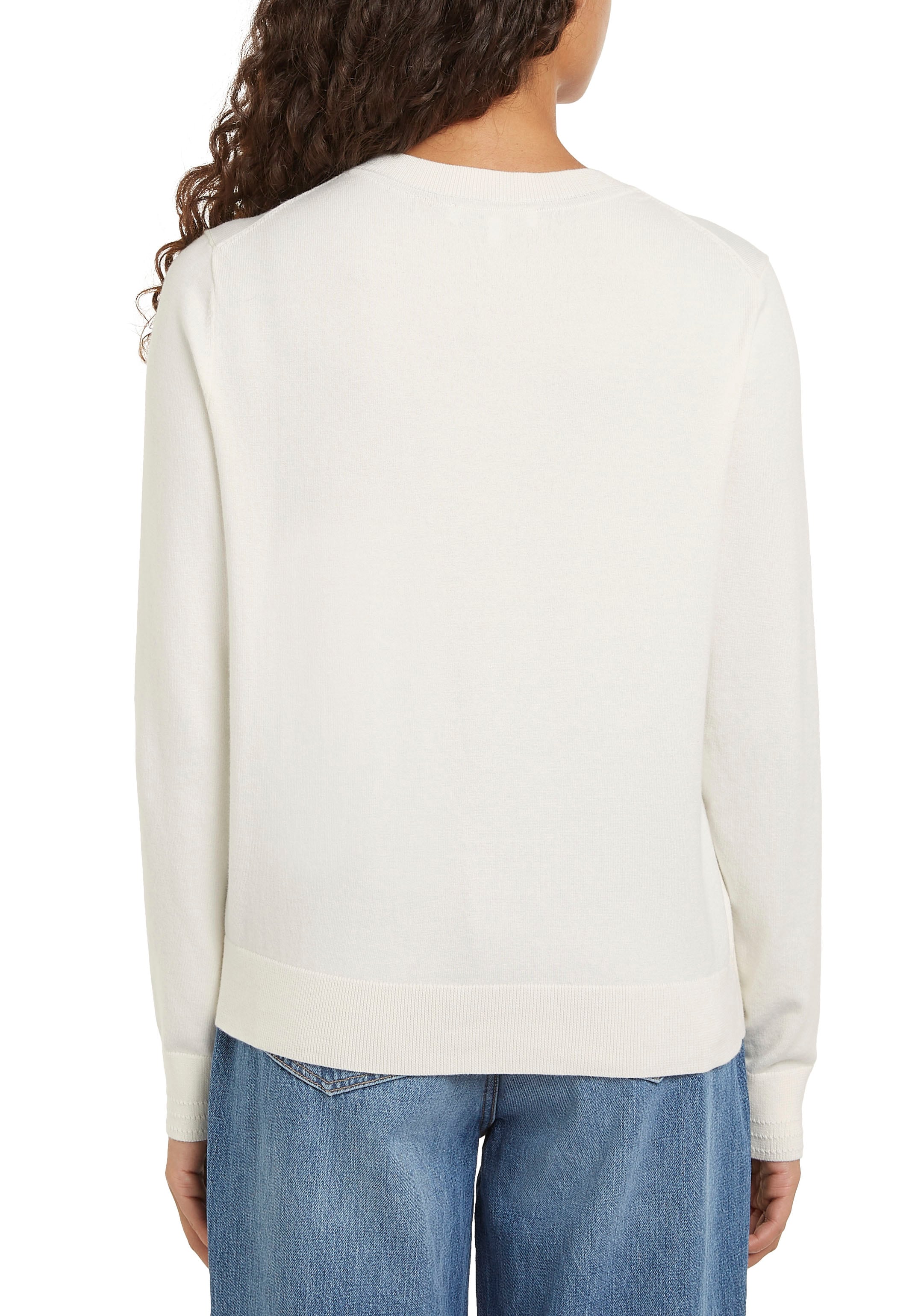 Tommy Hilfiger Cardigan »CO JERSEY STITCH CARDIGAN«, mit Logostickerei