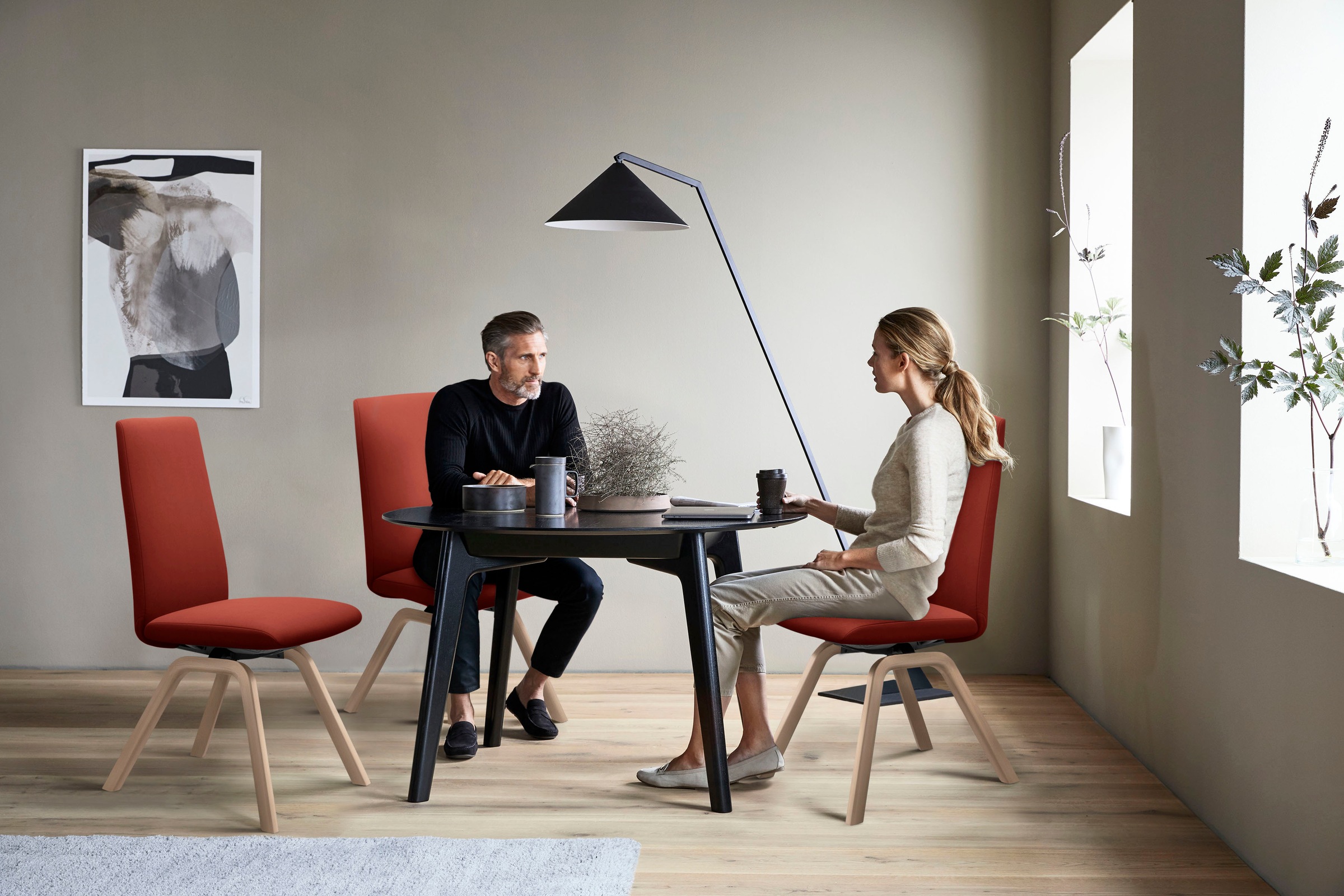 Stressless® Polsterstuhl »Laurel«, Microfaser DINAMICA, High Back, Größe L, mit schräggestellten Beinen in Schwarz