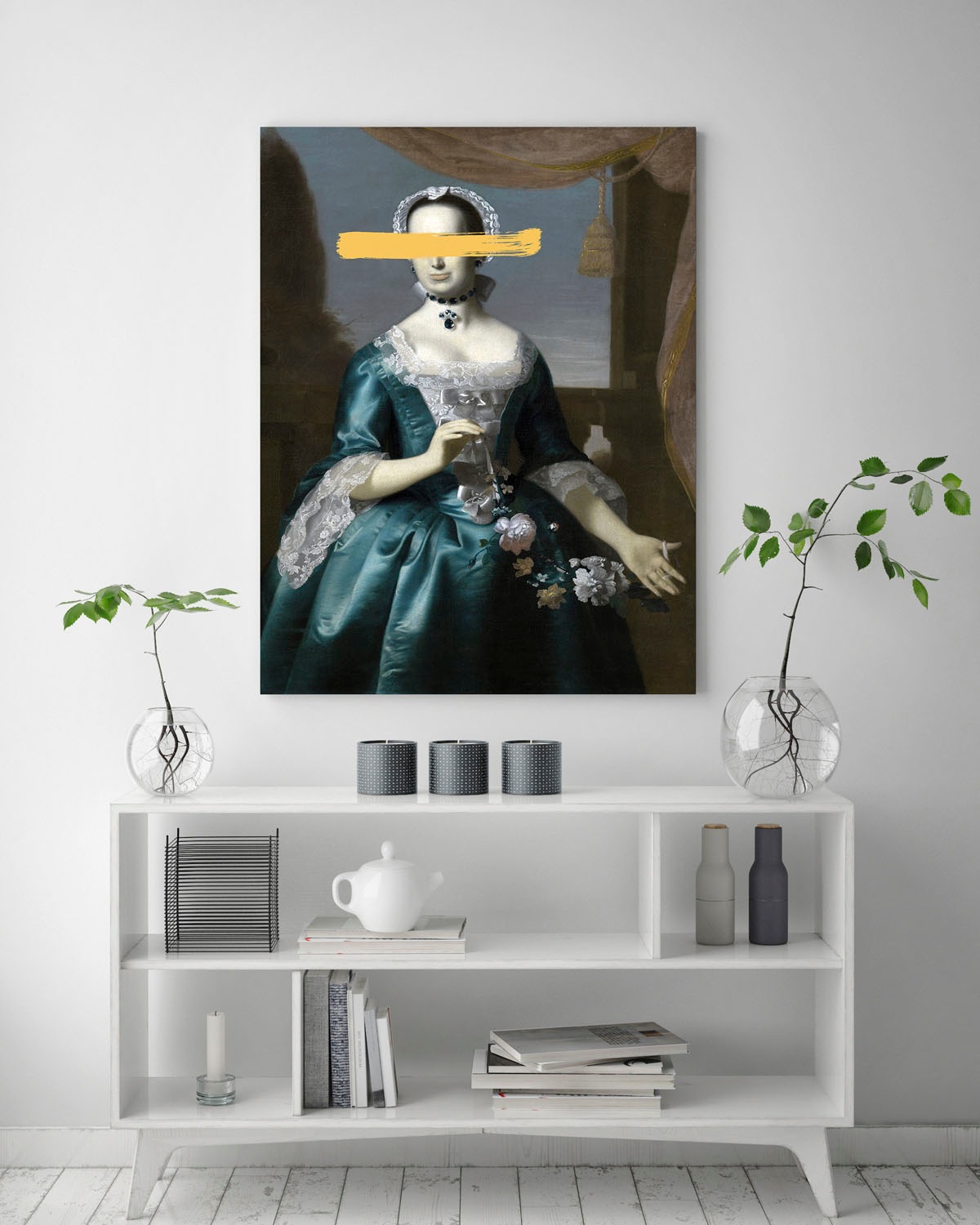 queence Acrylglasbild »Frau mit Farbklecks«, Kunst-Gemälde-Frau-Bilder von günstig online kaufen