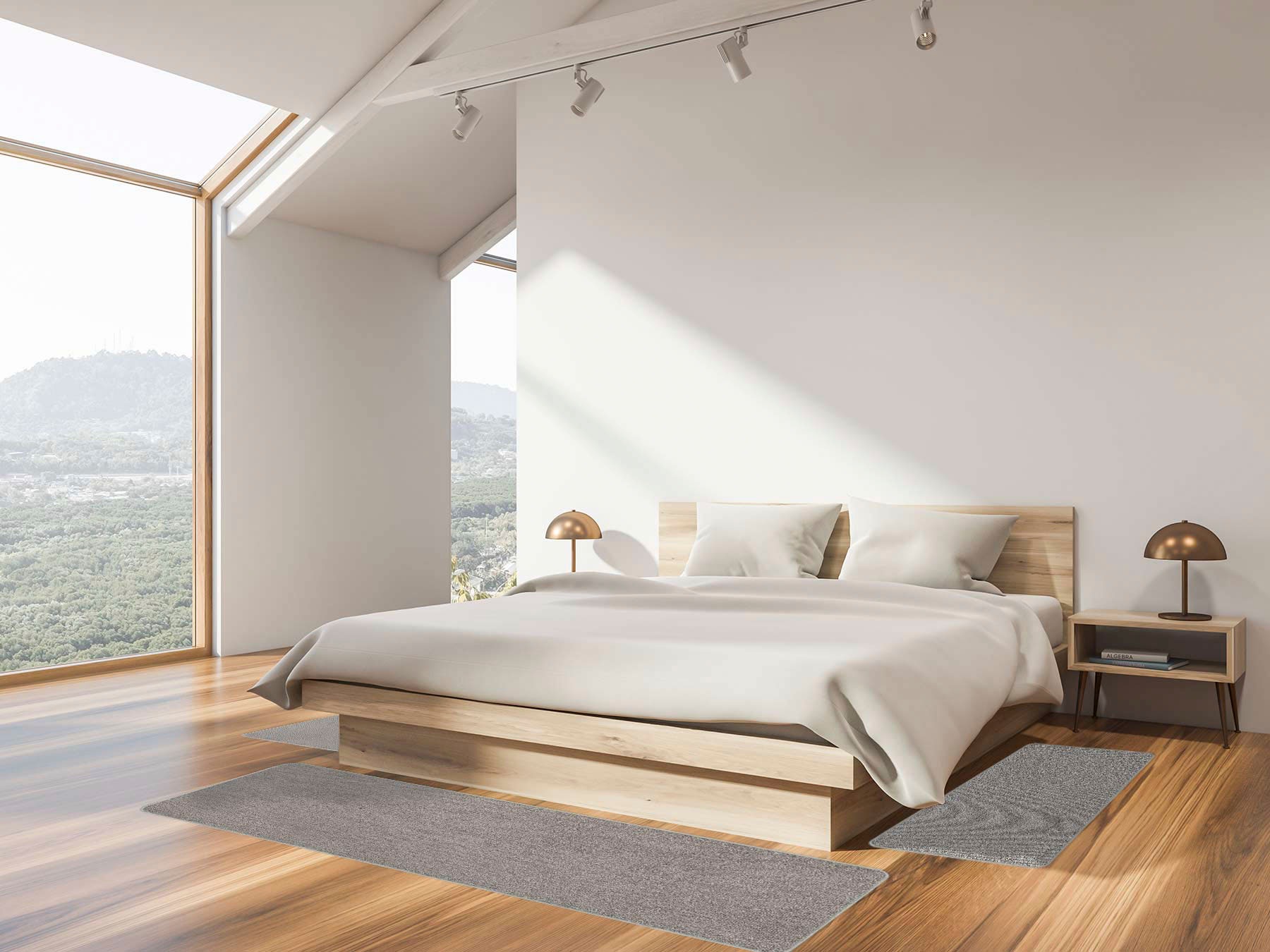 Primaflor-Ideen in Textil Bettumrandung »MANILA, Made in Netherlands«, (3 tlg.), Bettvorleger, Kurzflor, Uni Farben, Läufer-Set für das Schlafzimmer