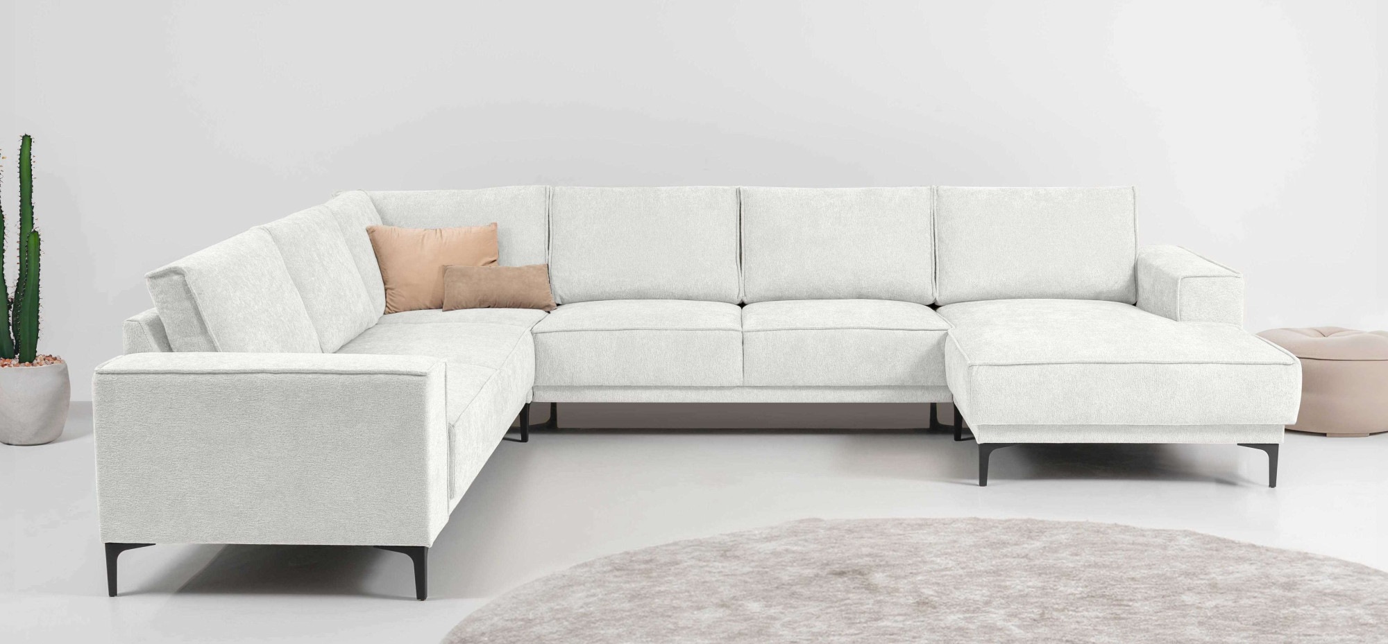 Places of Style Wohnlandschaft »XXL Sofa Oland, Struktur, Flachgewebe, Luxu günstig online kaufen