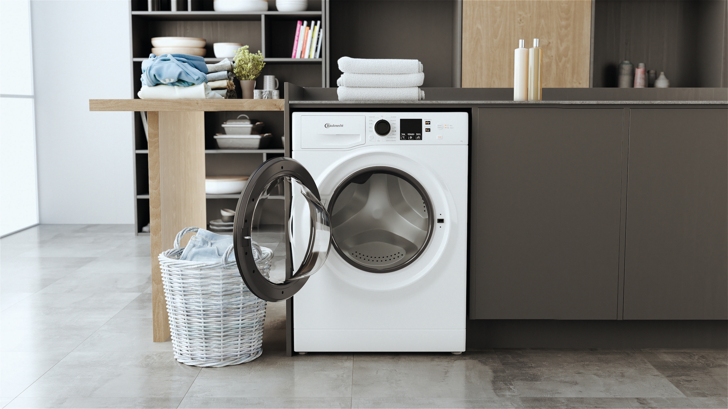 BAUKNECHT Waschmaschine, Super Eco 945 A, 9 kg, 1400 U/min, Kurz 45' – saubere Wäsche bei voller Beladung in nur 45 Minuten