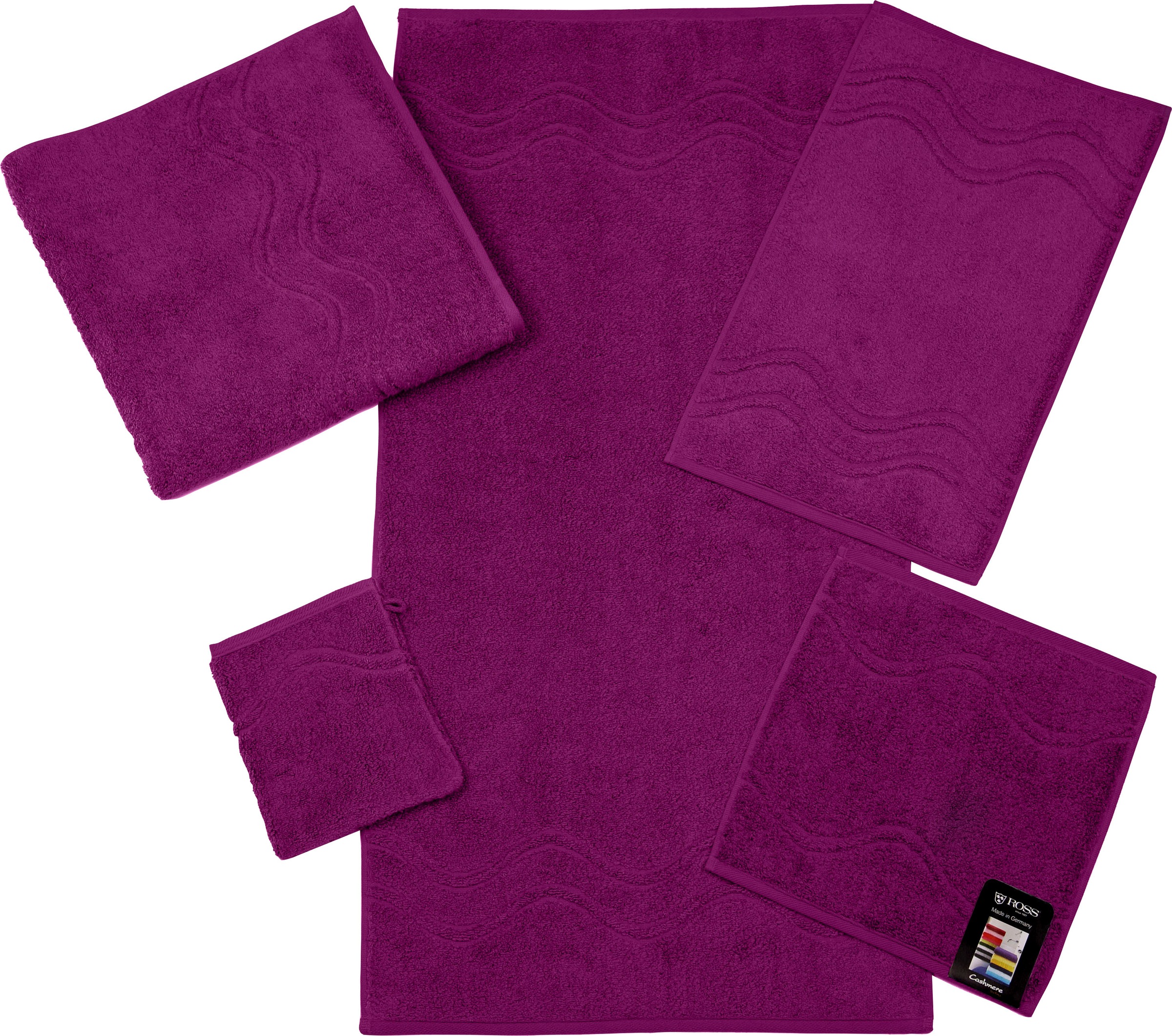 ROSS Gästehandtuch »Cashmere feeling«, (6 St.), mit Wellen-Bordüre günstig online kaufen