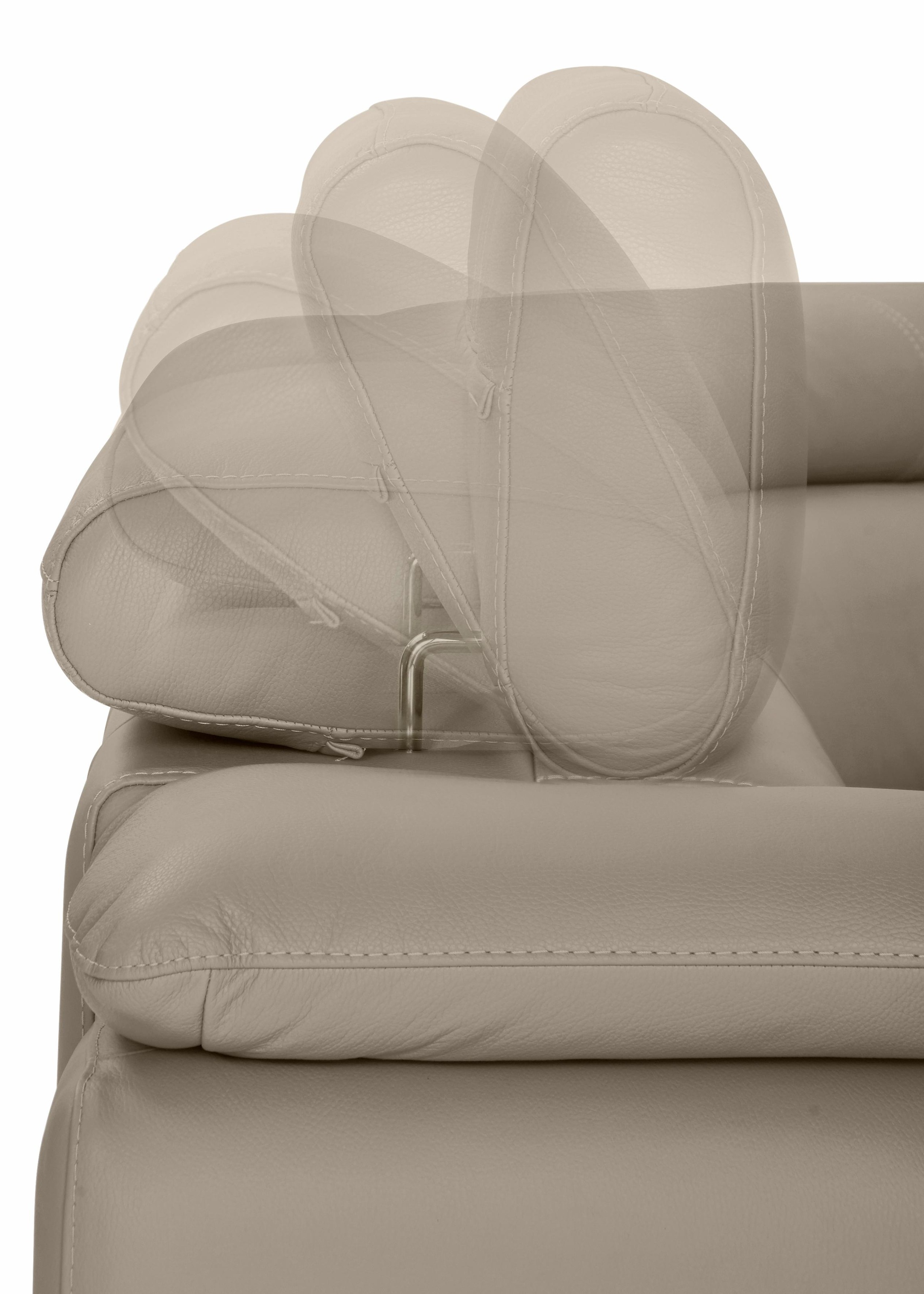 CALIA ITALIA Wohnlandschaft »Magic, italienisches Sofa zum Träumen, erstklassiger Sitzkomfort«, verstellbaren Kopfstützen zum Relaxen, in 2 Lederqualitäten, U-Form