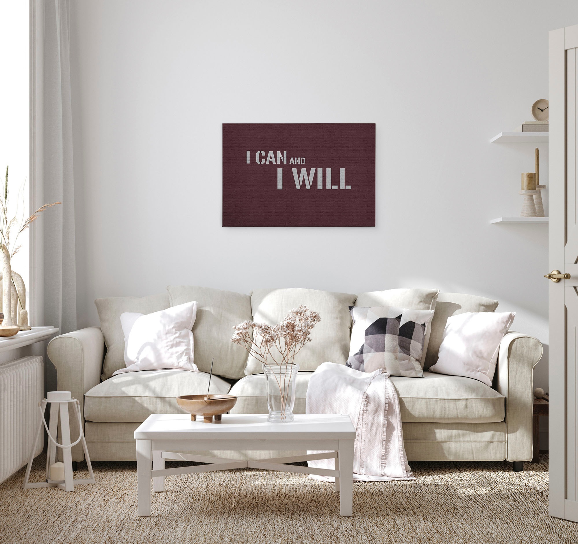 A.S. Création Leinwandbild »message 3«, Kunst-Sprüche-Kinder, (1 St.), Keilrahmen Bild Steinoptik Schriftzug Leinwand-Bild Wohnzimmer modern