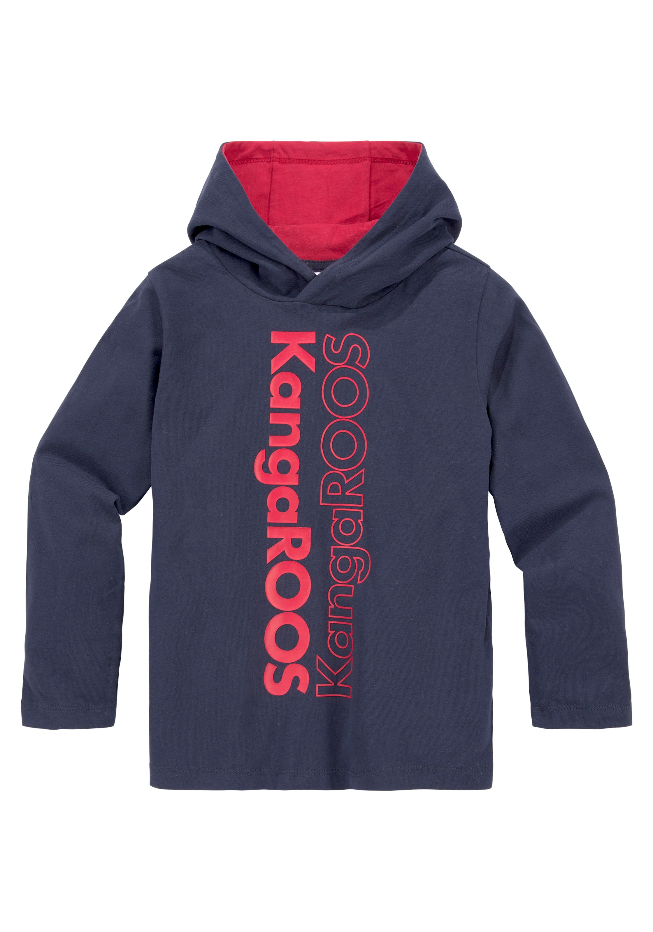 KangaROOS Kapuzenshirt »Kleine Jungen«, Langarm, Basic-Passform, bedruckt, aus 100% Baumwolle