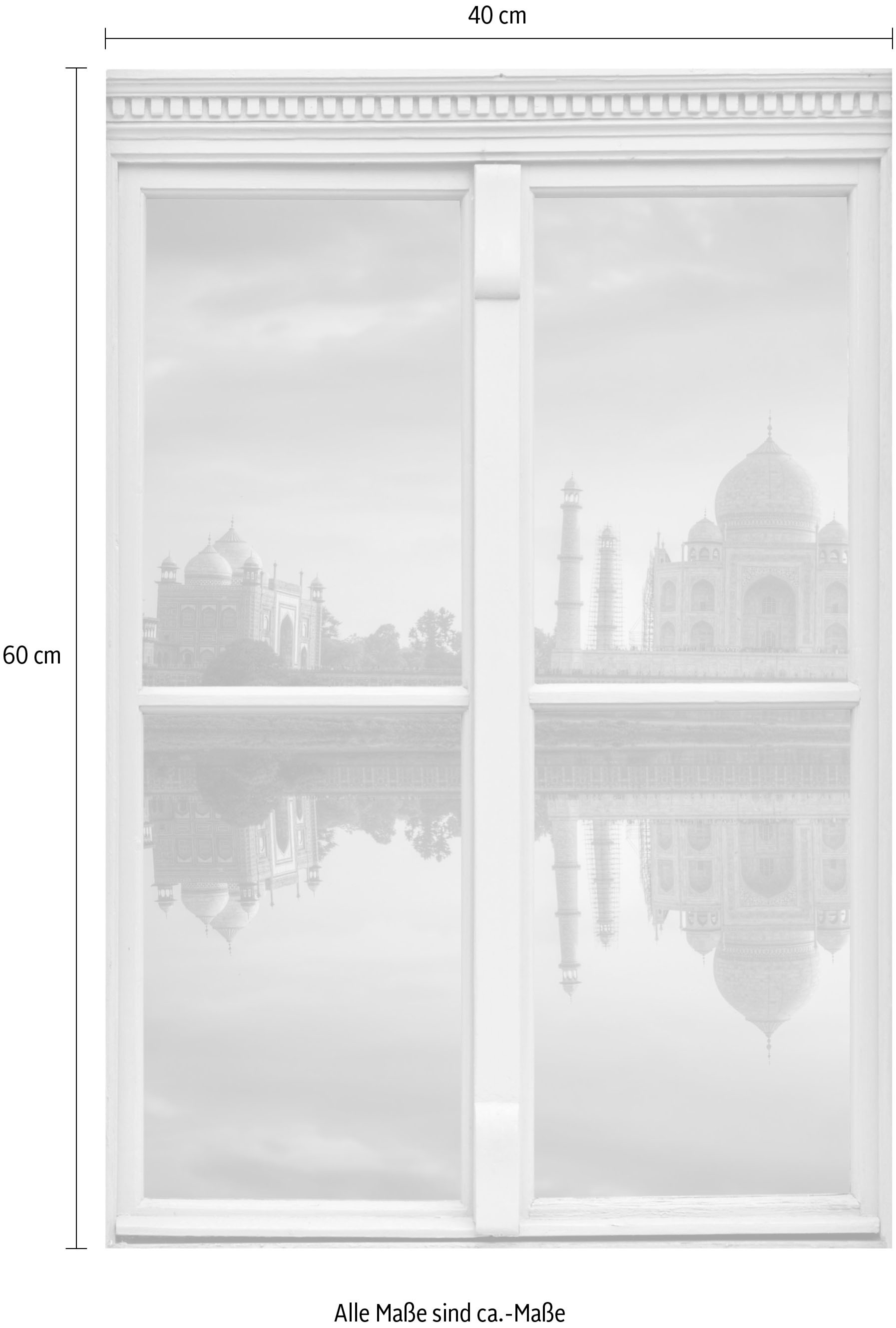 queence Wandsticker »Taj Mahal«, Wandsticker, Wandbild, selbstklebend, 3D, Fenster