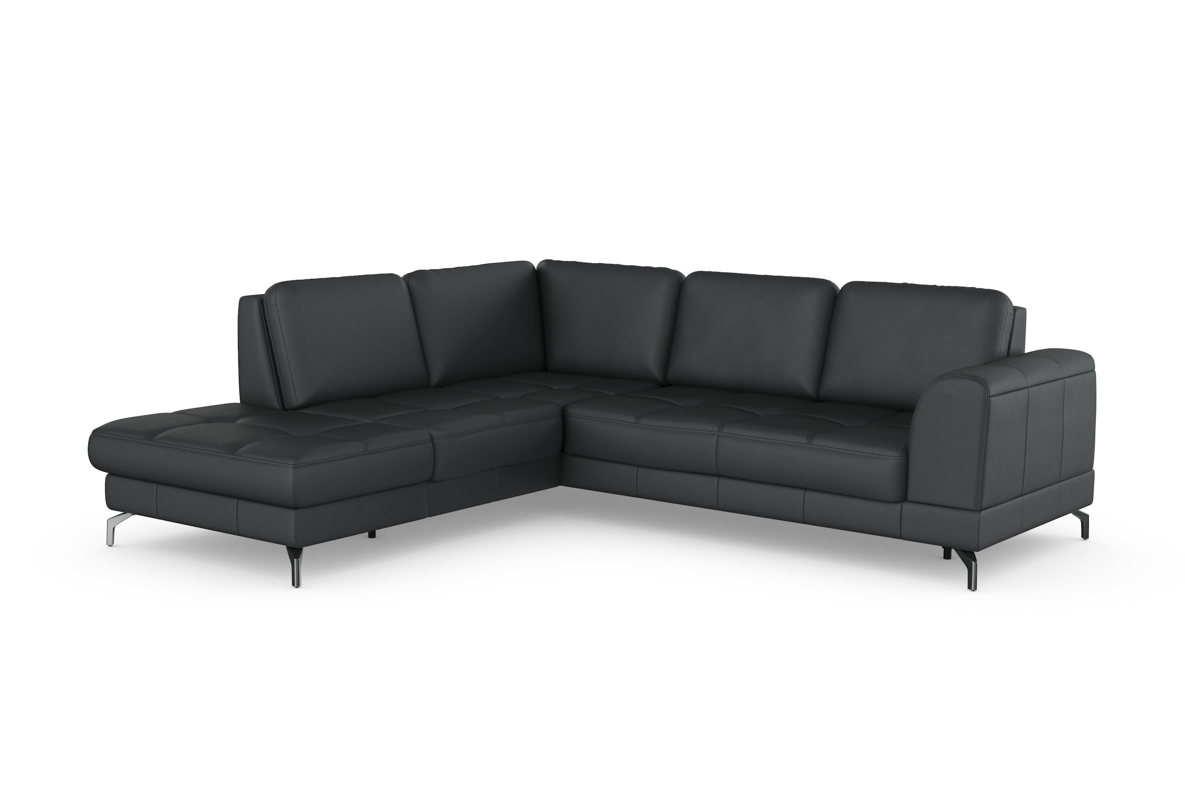 sit&more Ecksofa »Bendigo L-Form«, inklusive Sitztiefenverstellung, Bodenfreiheit 12 cm, in 2 Fußfarben