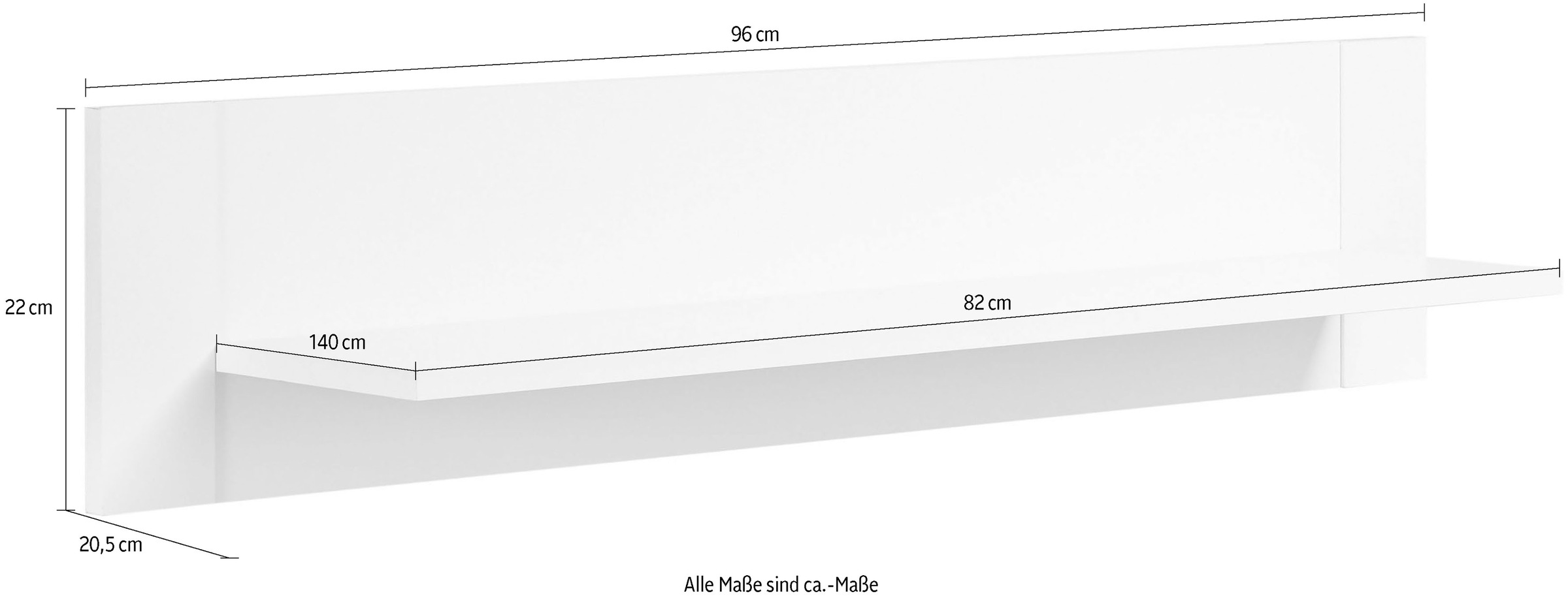 Begabino Wandboard »Paula«, weiß, Schweberegal bis 5 kg belastbar