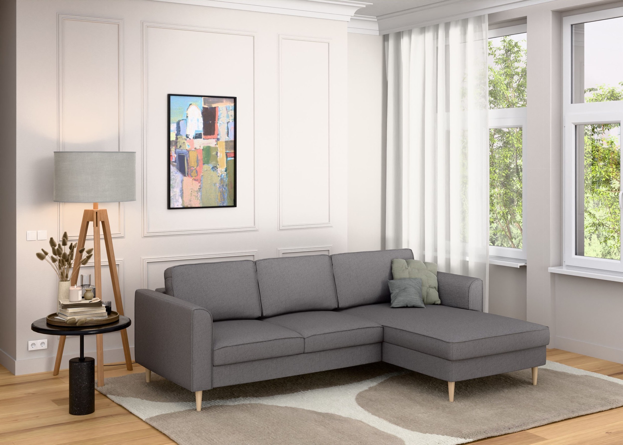 Home affaire Ecksofa »Booster, whlw. mit Schlaffunktion & Bettkasten, Fuß B günstig online kaufen