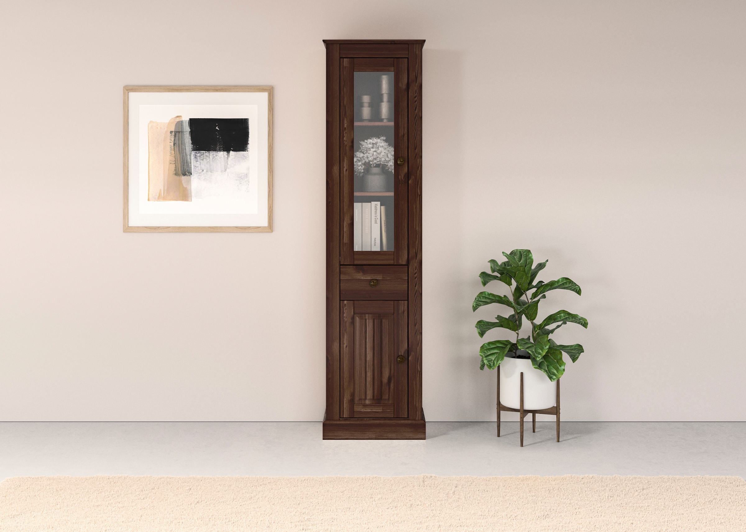 Home affaire Vitrine »Liotta«, eine Glastür und einer Holztür und einer Sch günstig online kaufen