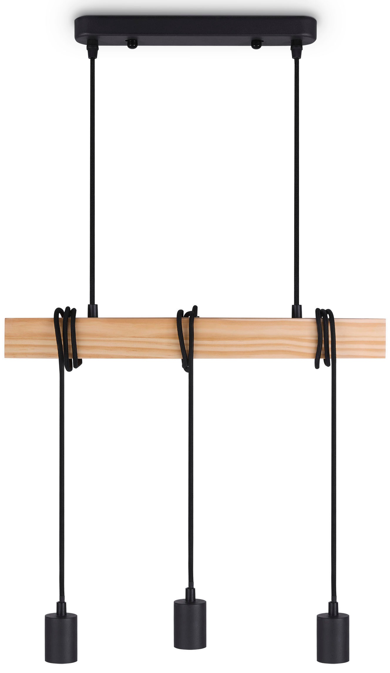 Paco Home Pendelleuchte »SINA«, Leuchtmittel E27 | ohne Leuchtmittel, LED Pendellampe Hängeleuchte Wohnzimmer Esszimmer Vintage Holz 3x E27