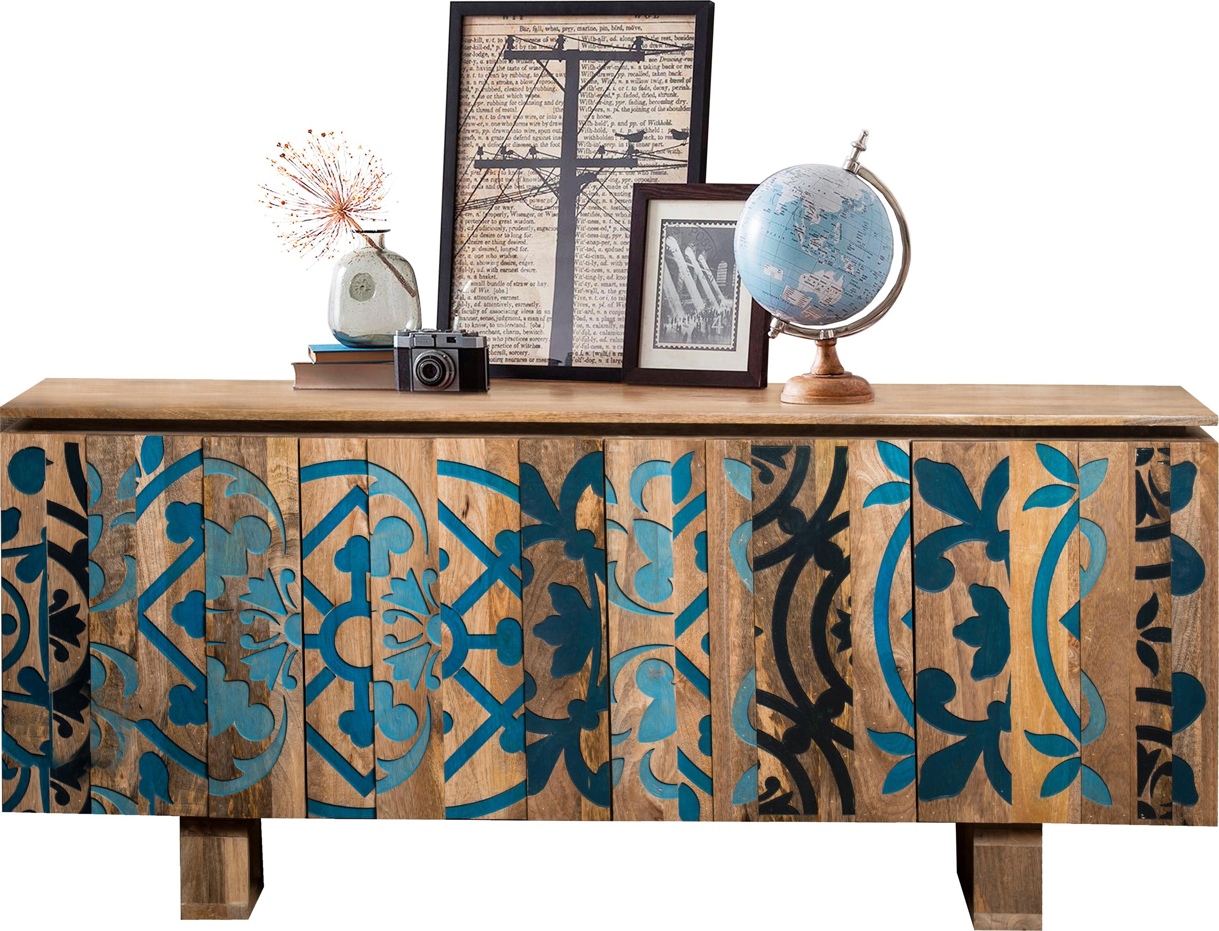 Home affaire Sideboard »Layer«, Kommode mit 4 dekorativen Türen, Breite 177 günstig online kaufen