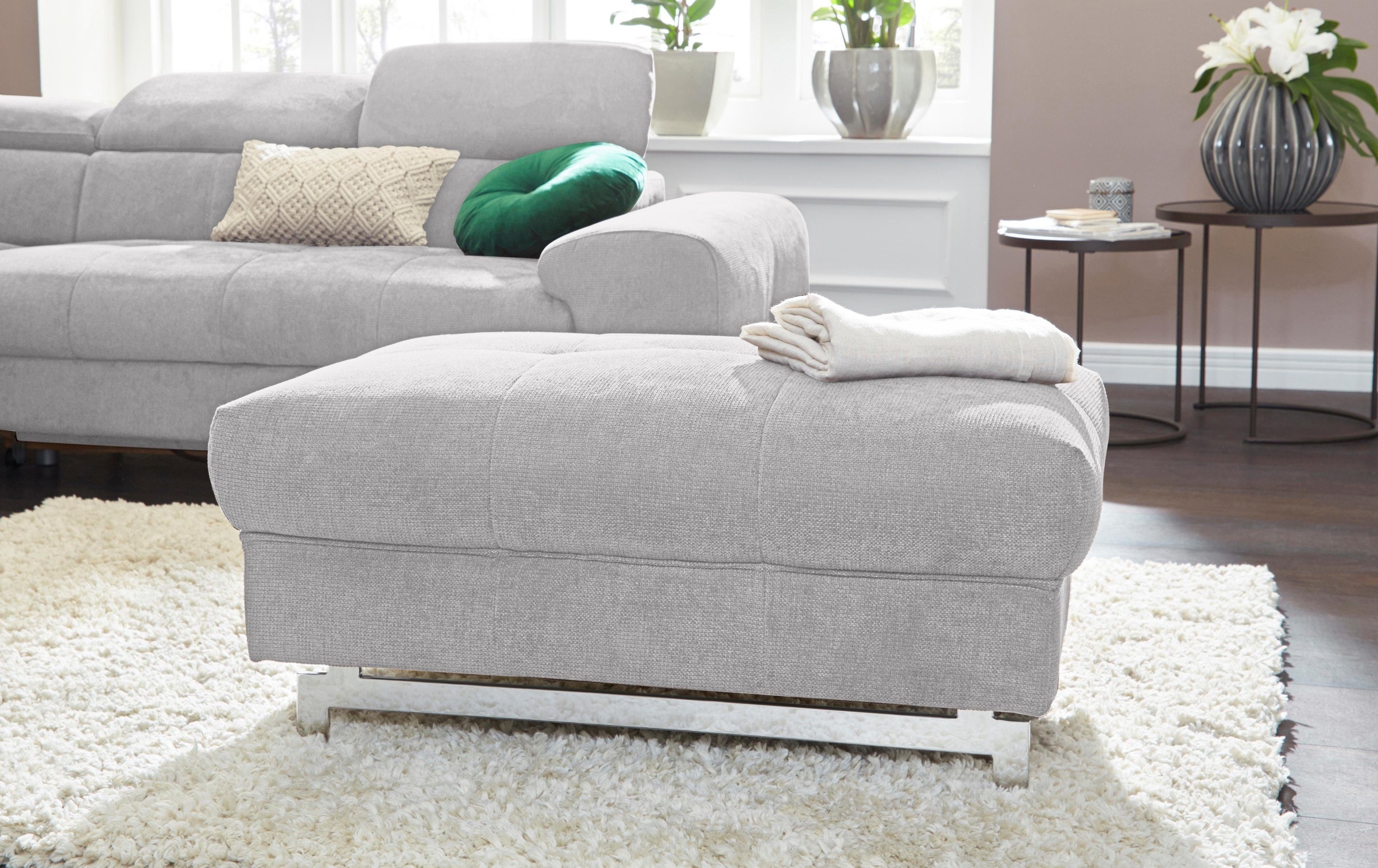 COTTA Polstergarnitur »Chef« Set,  Set bestehend aus: 2-Sitzer mit Kopfteilverstellung & Hocker