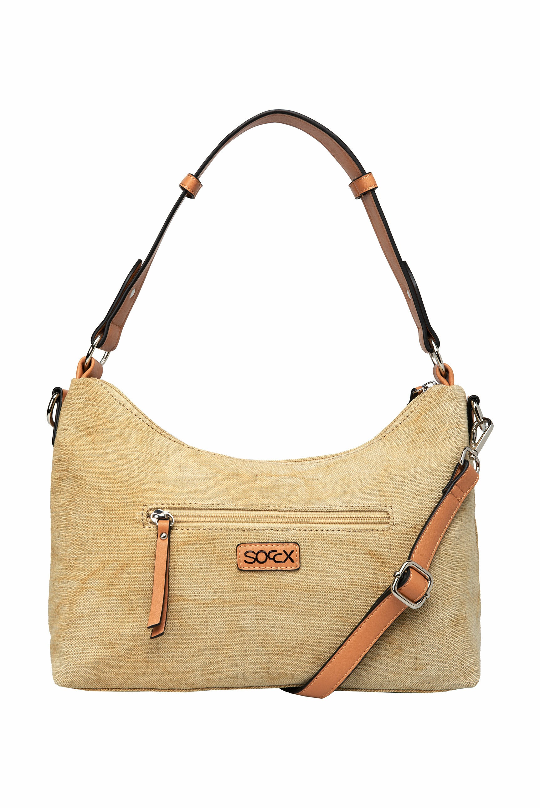 SOCCX Schultertasche, mit RV-Fach auf der Rückseite