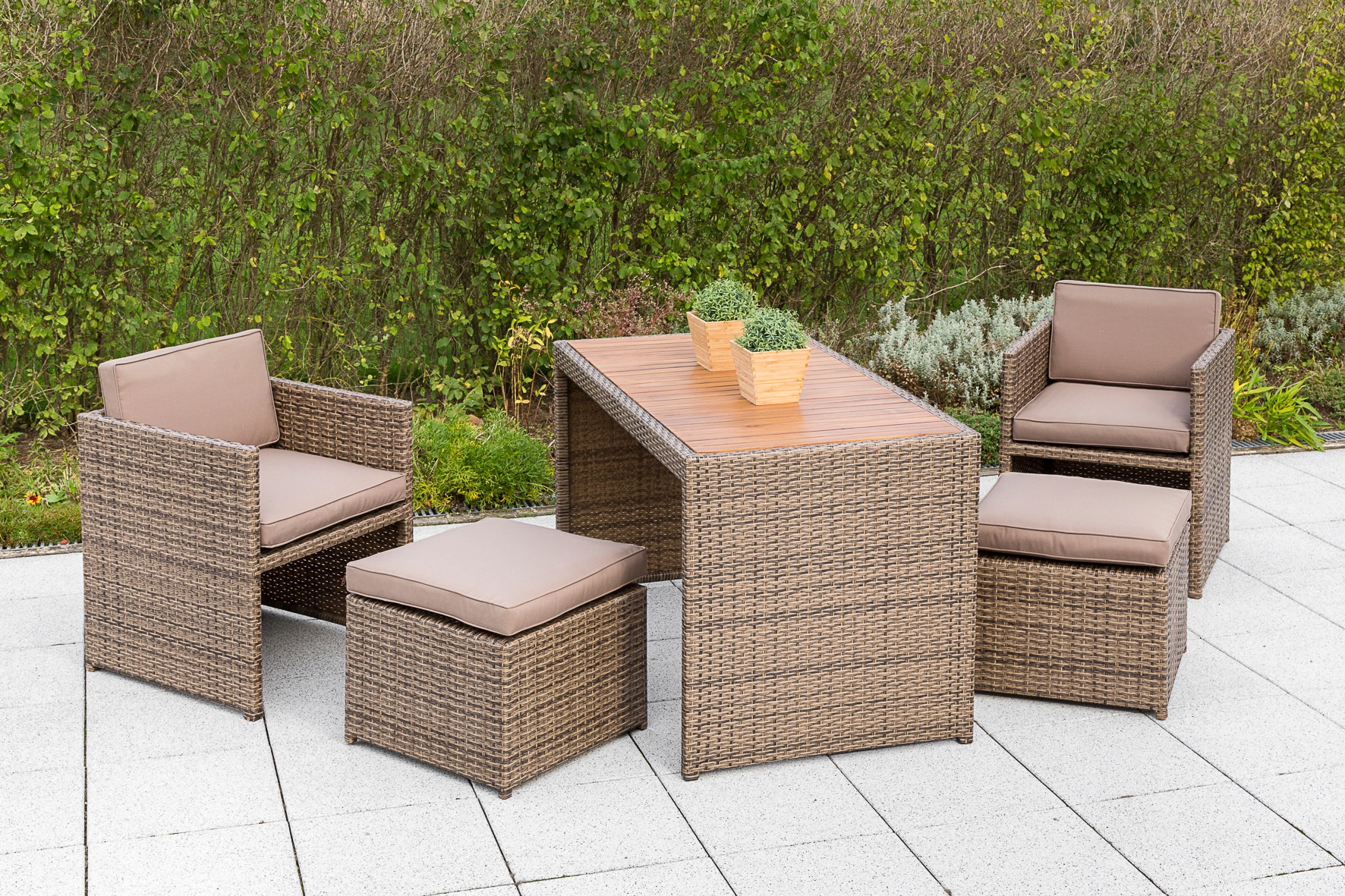MERXX Balkonset »Merano Wicker« 5 Stk. tlg. günstig online kaufen