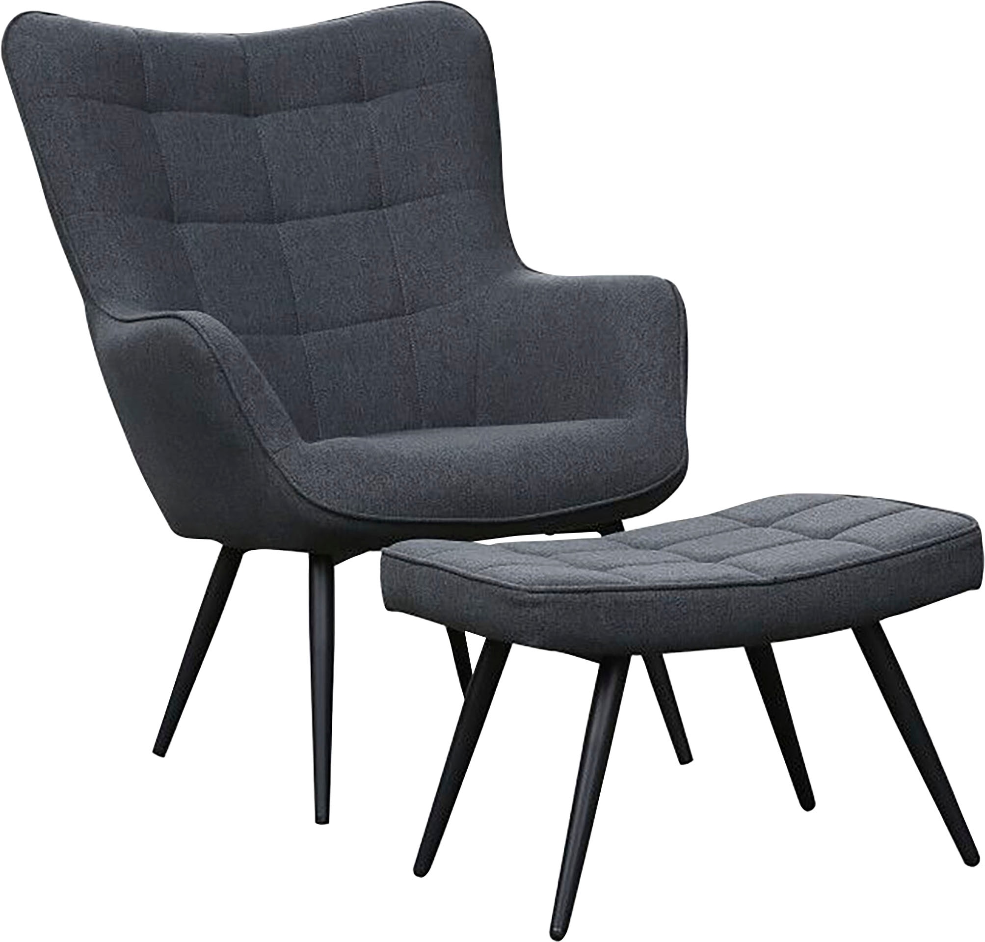 byLIVING Sessel »Uta« 1 Stk. tlg. wahlweise mit oder ohne Hocker, in Cord, Samt oder Webstoff