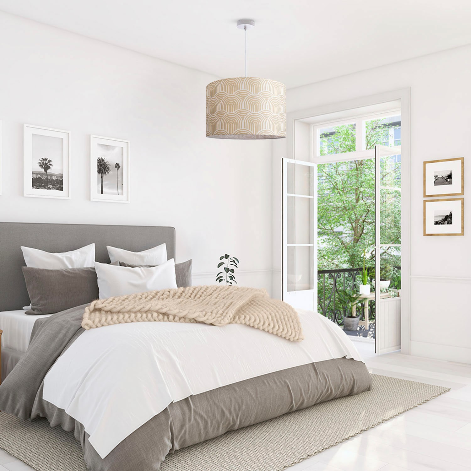 Paco Home Pendelleuchte »Hugo Pillar«, Leuchtmittel E27 | ohne Leuchtmittel, Hängeleuchte Wohnzimmerlampe Mit Schirm Modern Abstrakt Vintage