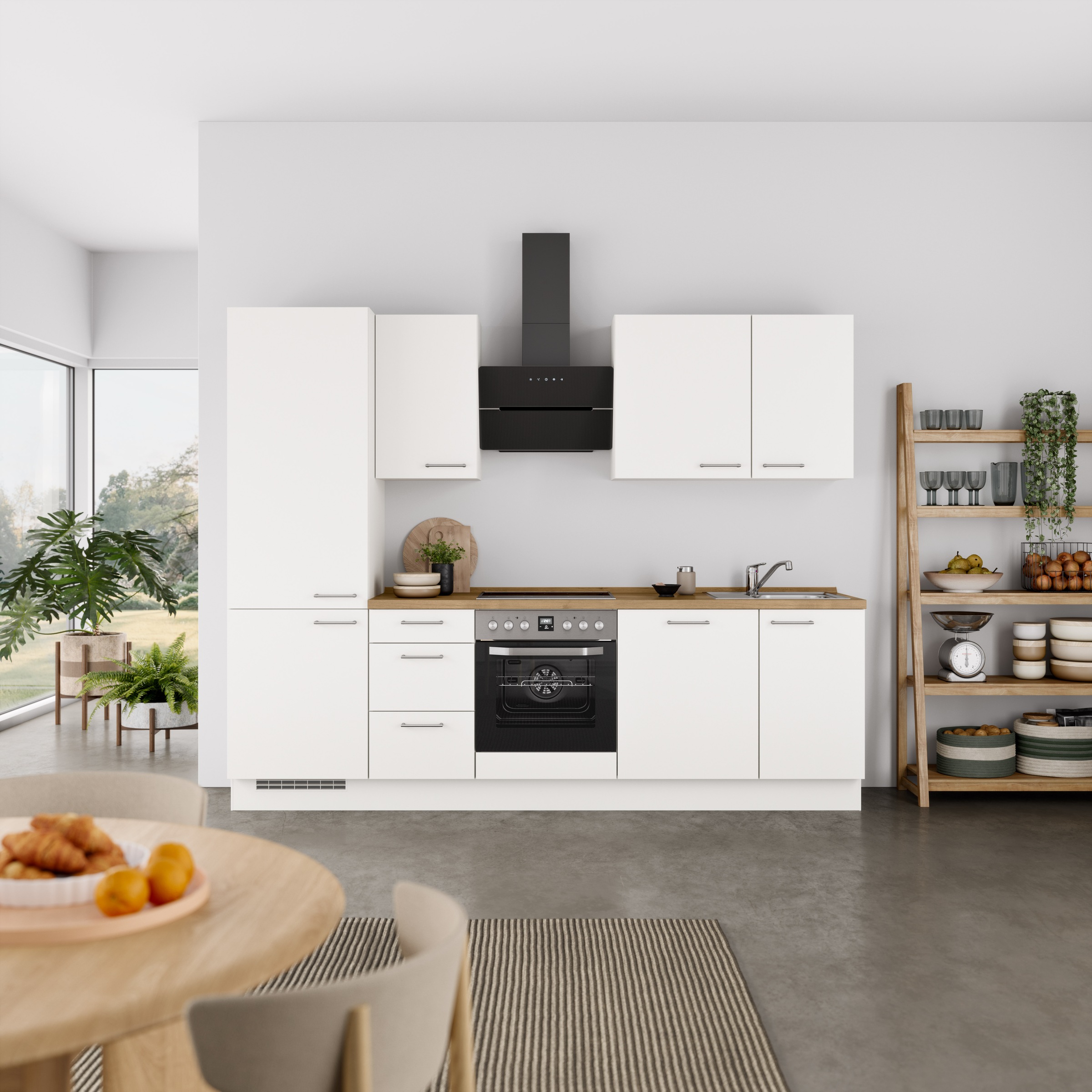 nobilia® Küchenzeile »"Laser II", Ausrichtung wählbar, Breite 270 cm« vormontiert, wahlw. mit unterschiedlichen E-Geräten-Sets