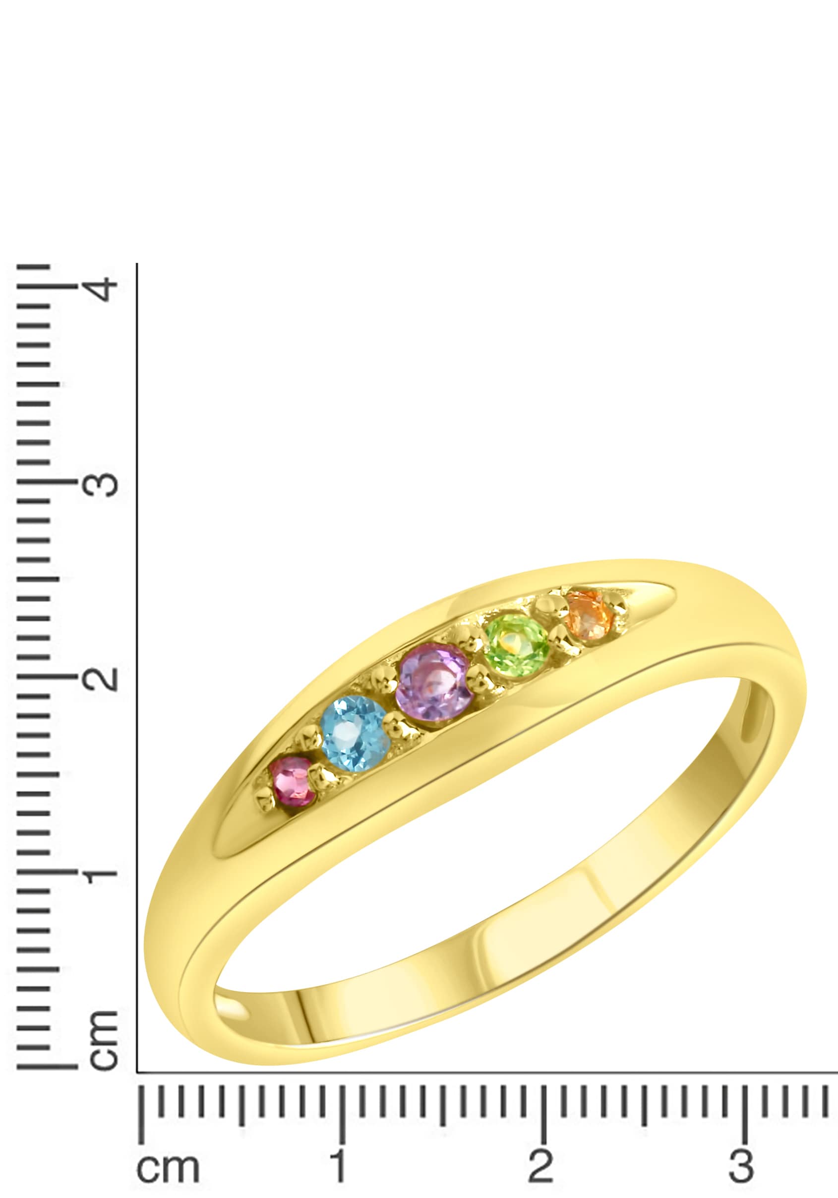 Firetti Fingerring »Schmuck Geschenk Silber 925 Silberring Multi«, mit Amethyst, Blautopas (behandelt), Citrin, Peridot, Rhodolith