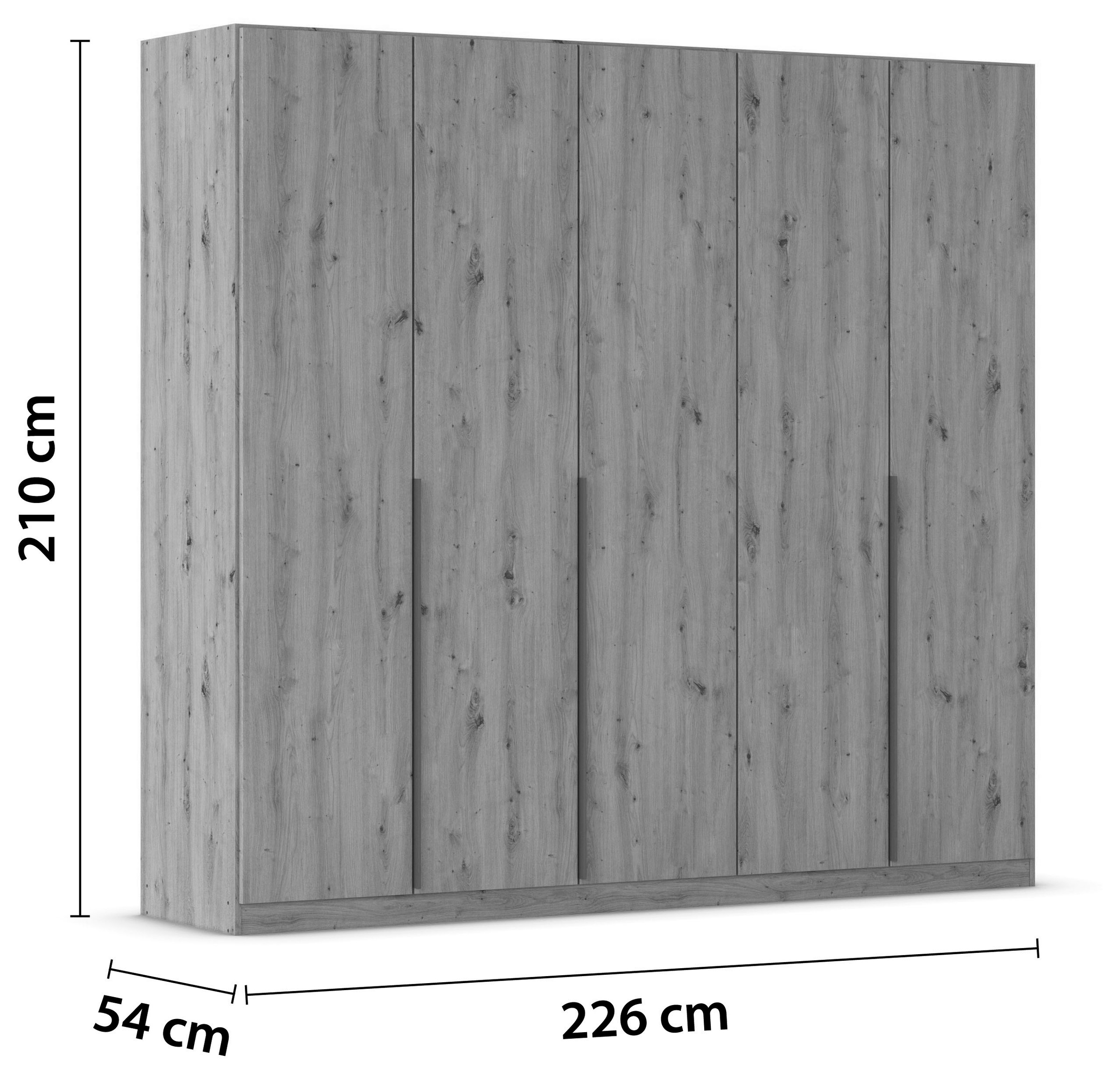 rauch Drehtürenschrank »Kleiderschrank Schrank Garderobe AGORDO TOPSELLER Schlafzimmer«, (in zwei Griff-Farben mit Dekor- oder Hochglanzfront), durchdachte Innenausstattung, in 6 Breiten und 2 Höhen MADE IN GERMANY