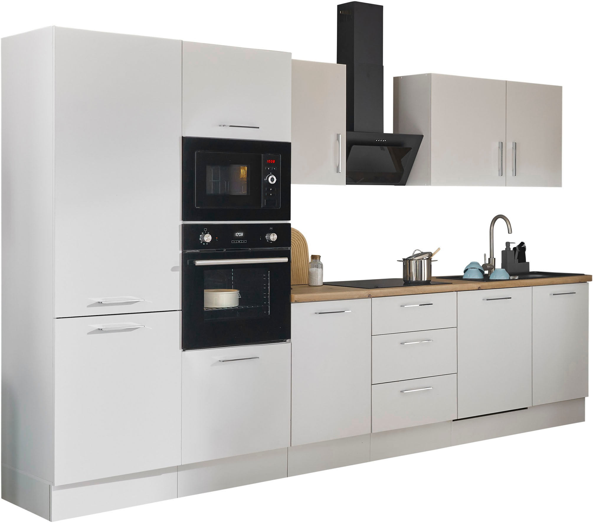 BASIC by Balculina Küchenzeile »Turin«, Breite 340 cm, wahlweise mit E-Geräten